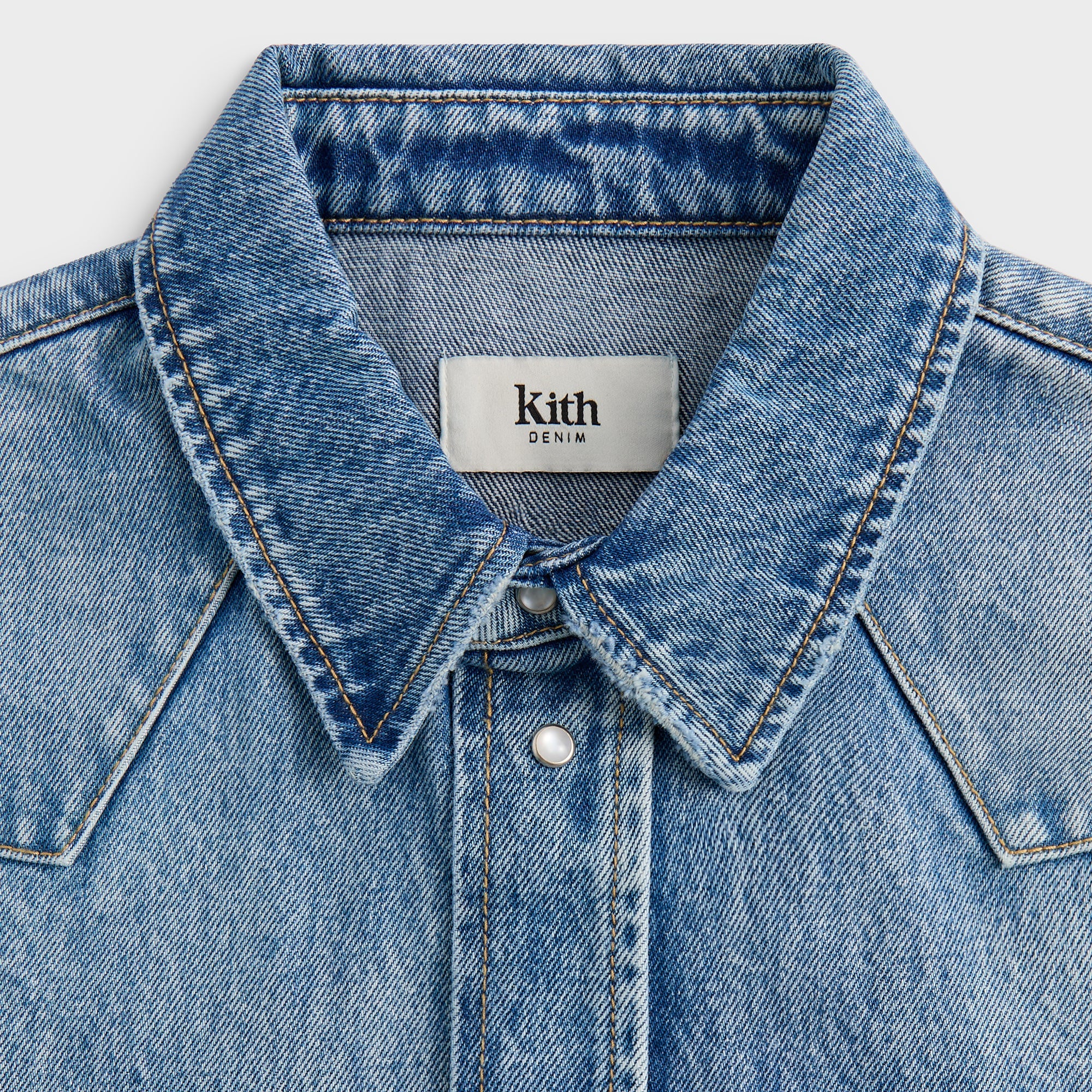DENIM MOCK NECK H/S TEE / INDIGO Lサイズ PACK