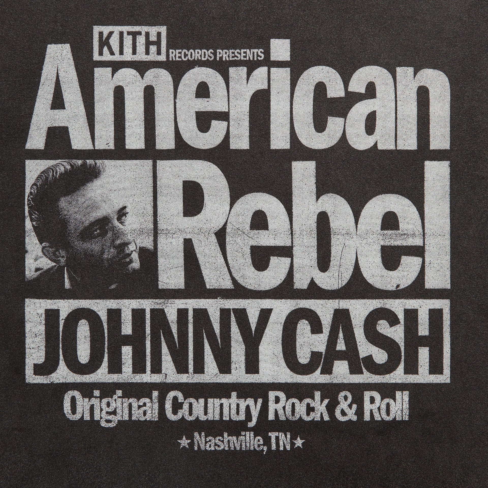 Kith Records for Johnny Cash American Rebel Vintage Tee - Black