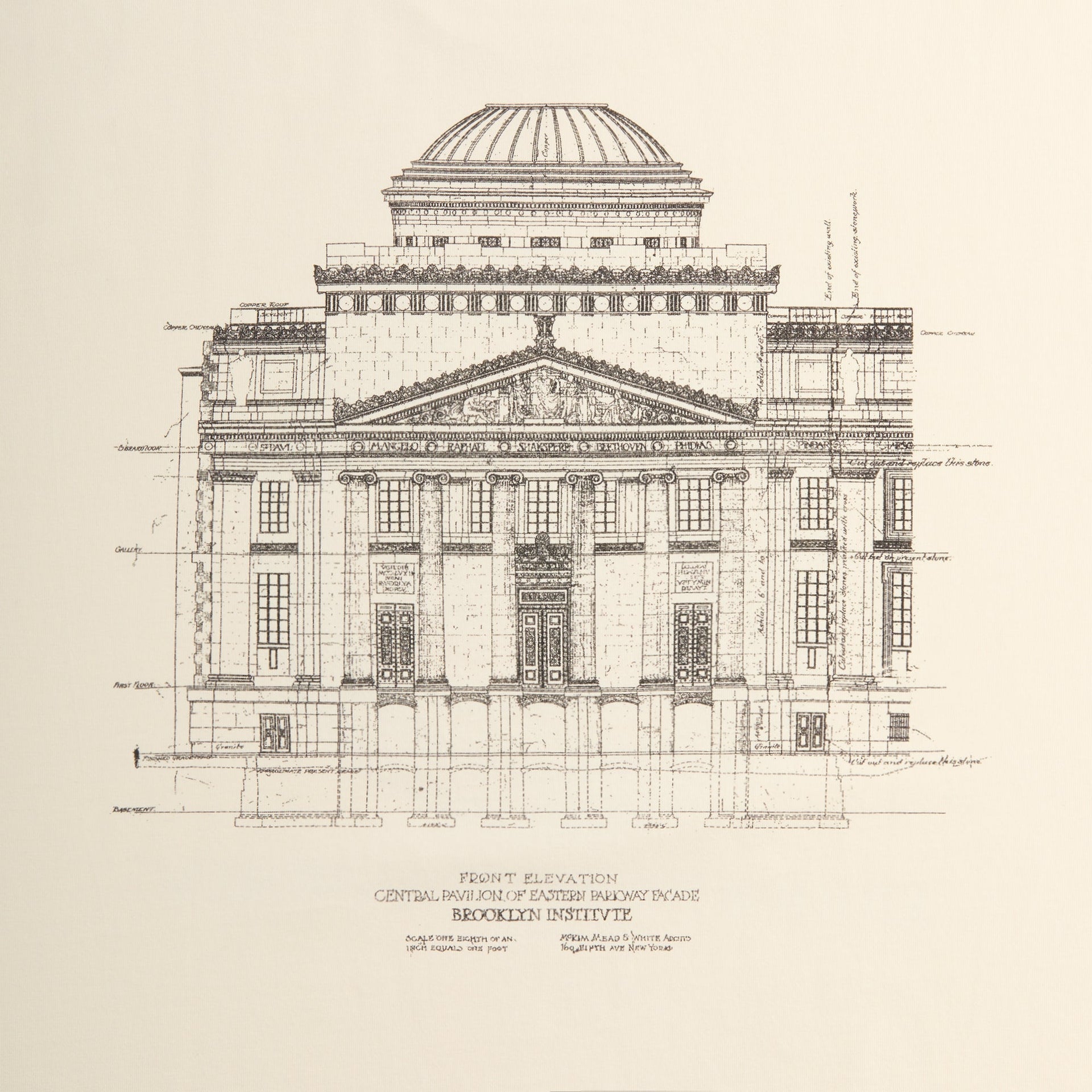 Kith for the Brooklyn Museum Sketch Tee - Sandrift