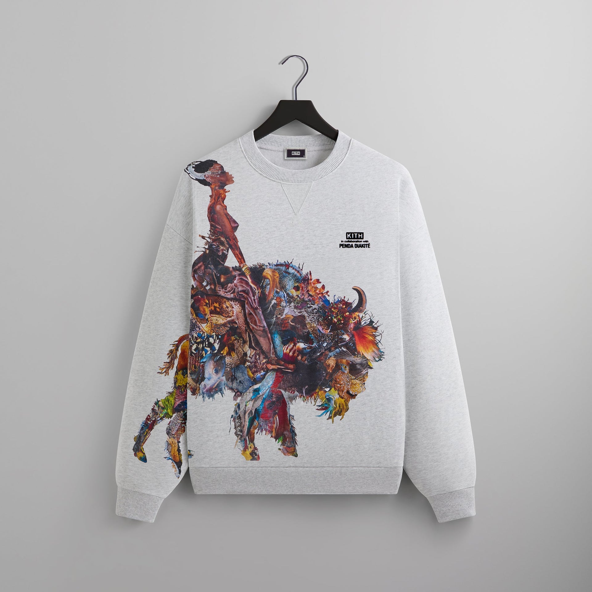 Kith for Penda Diakité Artist Nelson Crewneck - Light Heather Grey