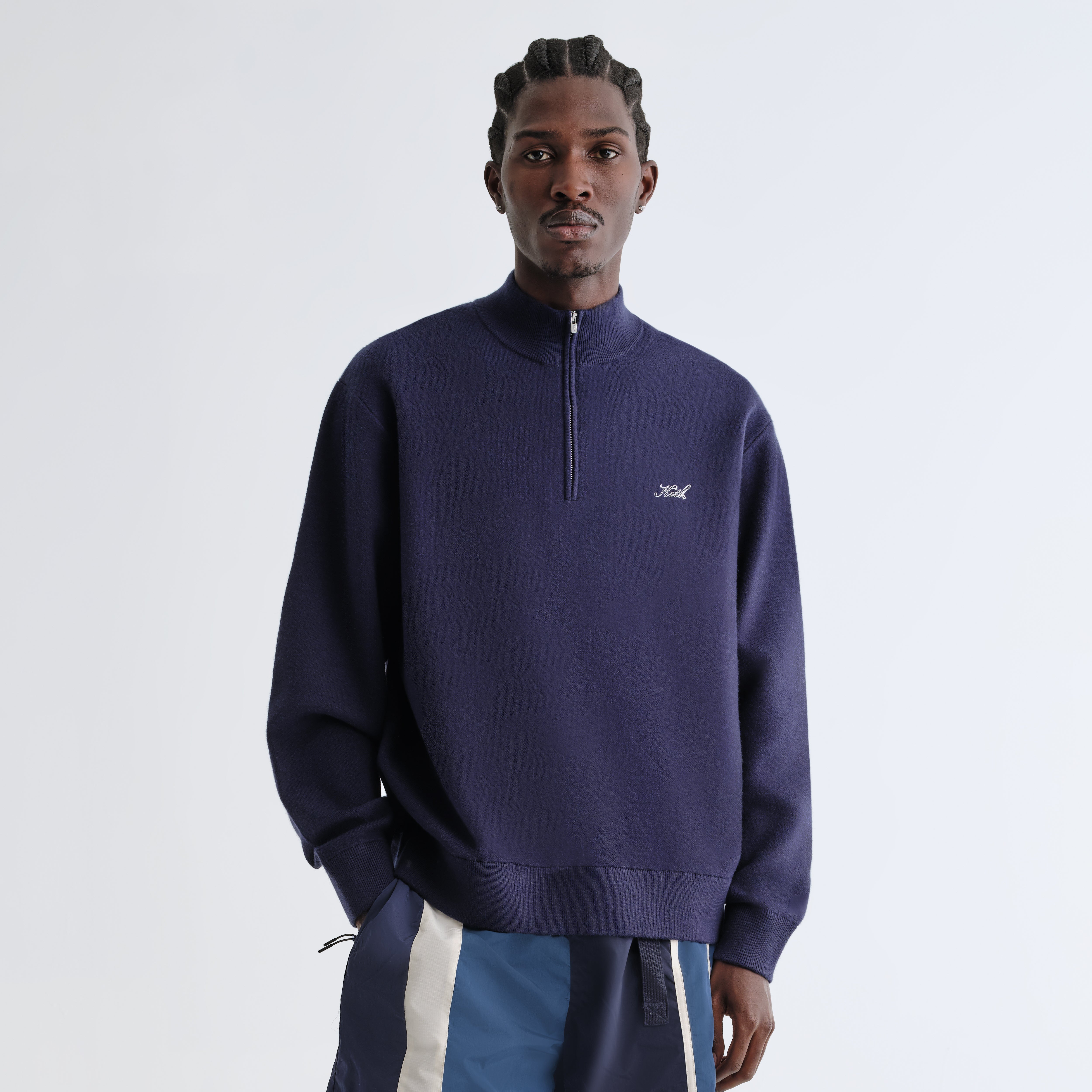 Kith Harmon Quarter Zip Mock Neck - Nocturnal – Kith Europe