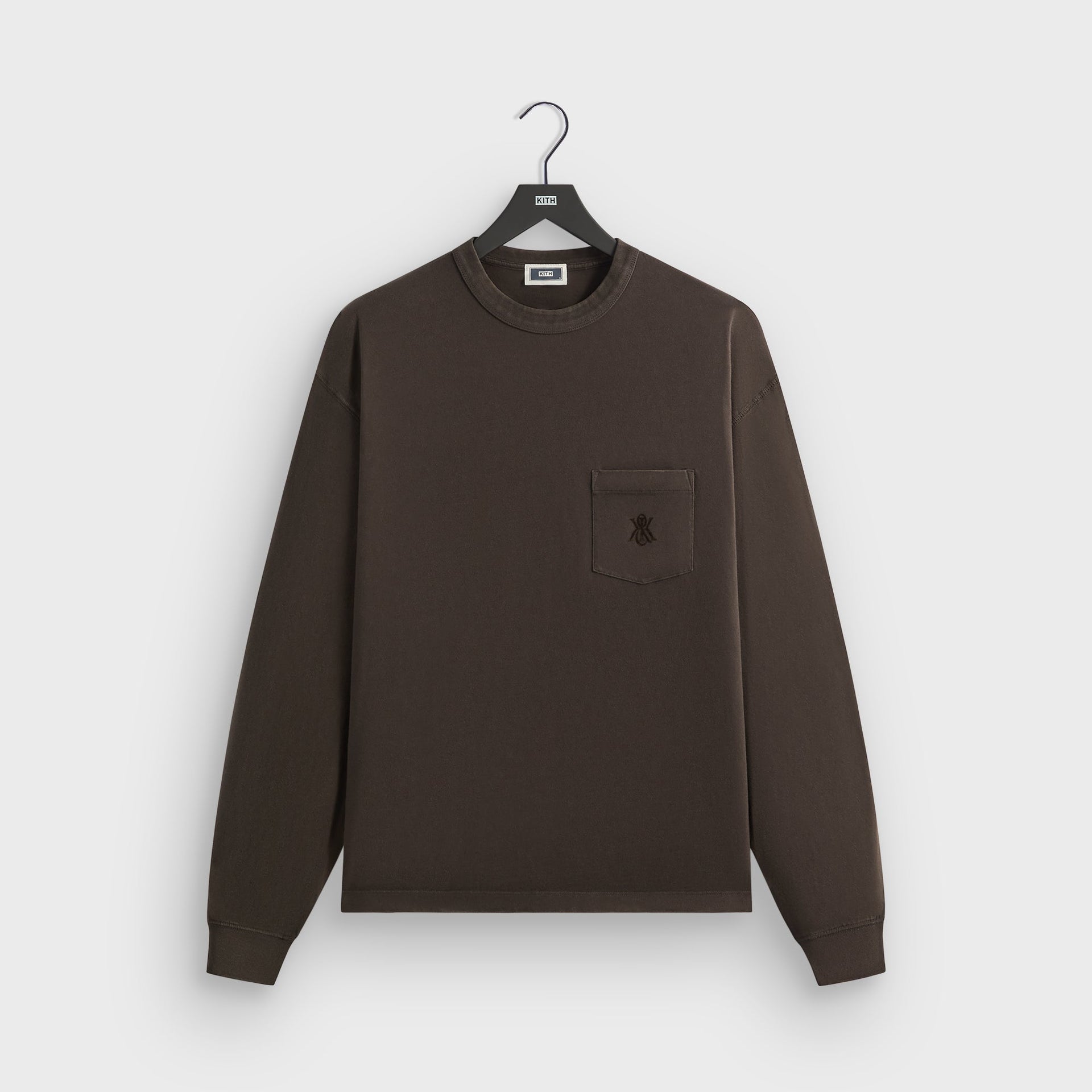 Kith Sueded Jersey Long Sleeve Leonard Pocket Tee - Derby