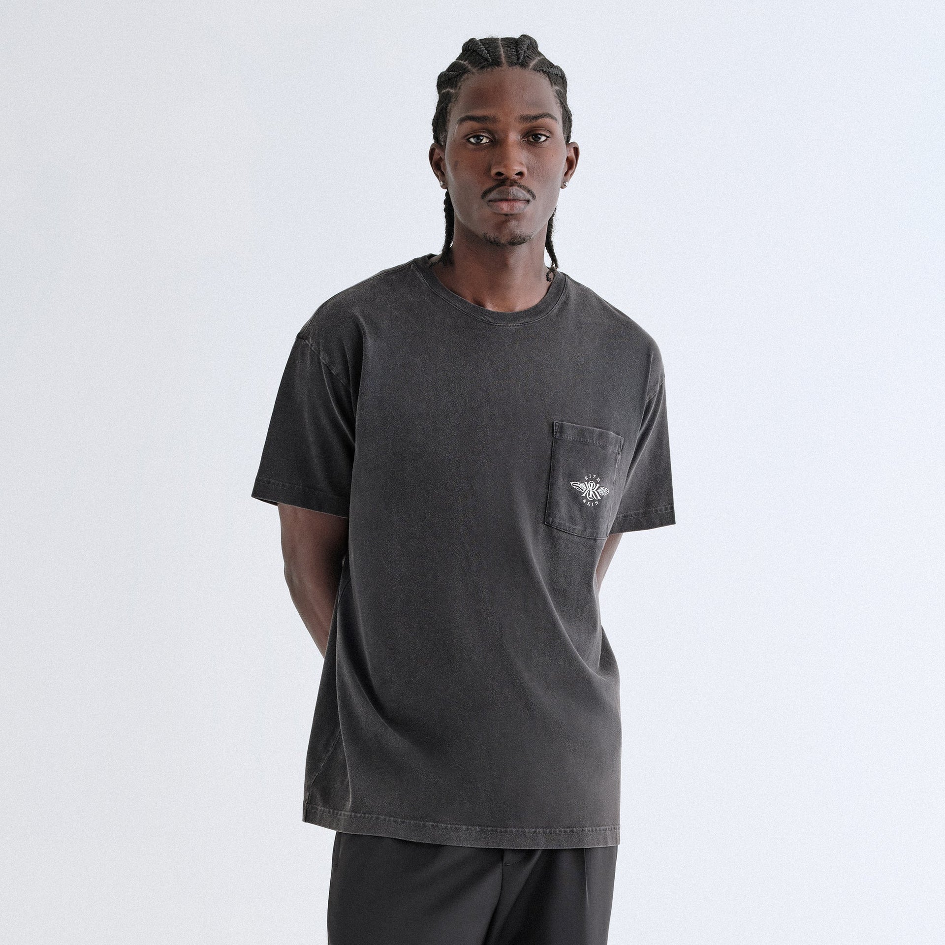 Kith & Kin Wing Logo Pocket Vintage Tee - Black