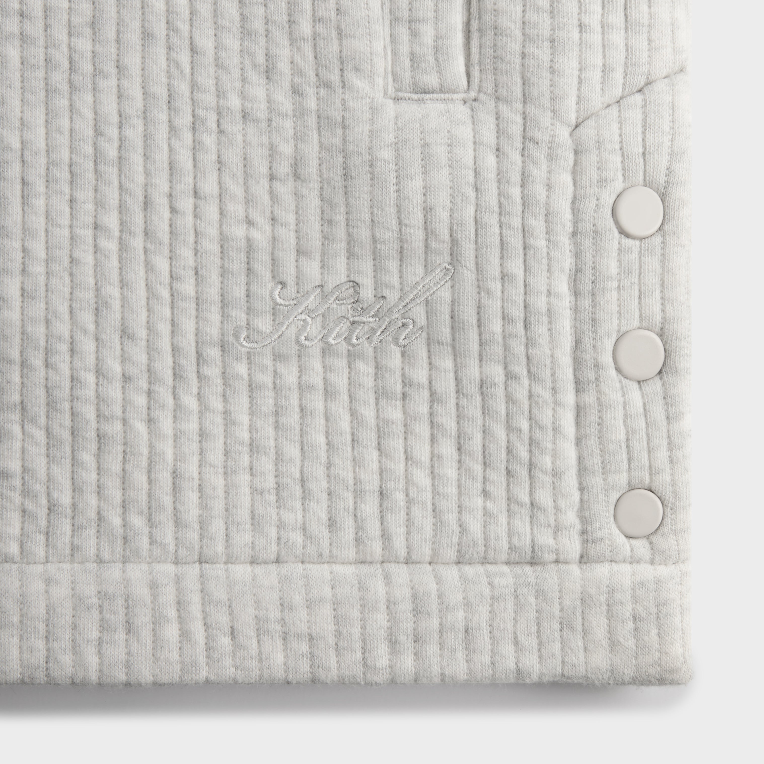 Kith Striped Interlock Ginza Shirt Jacket - Light Heather Grey