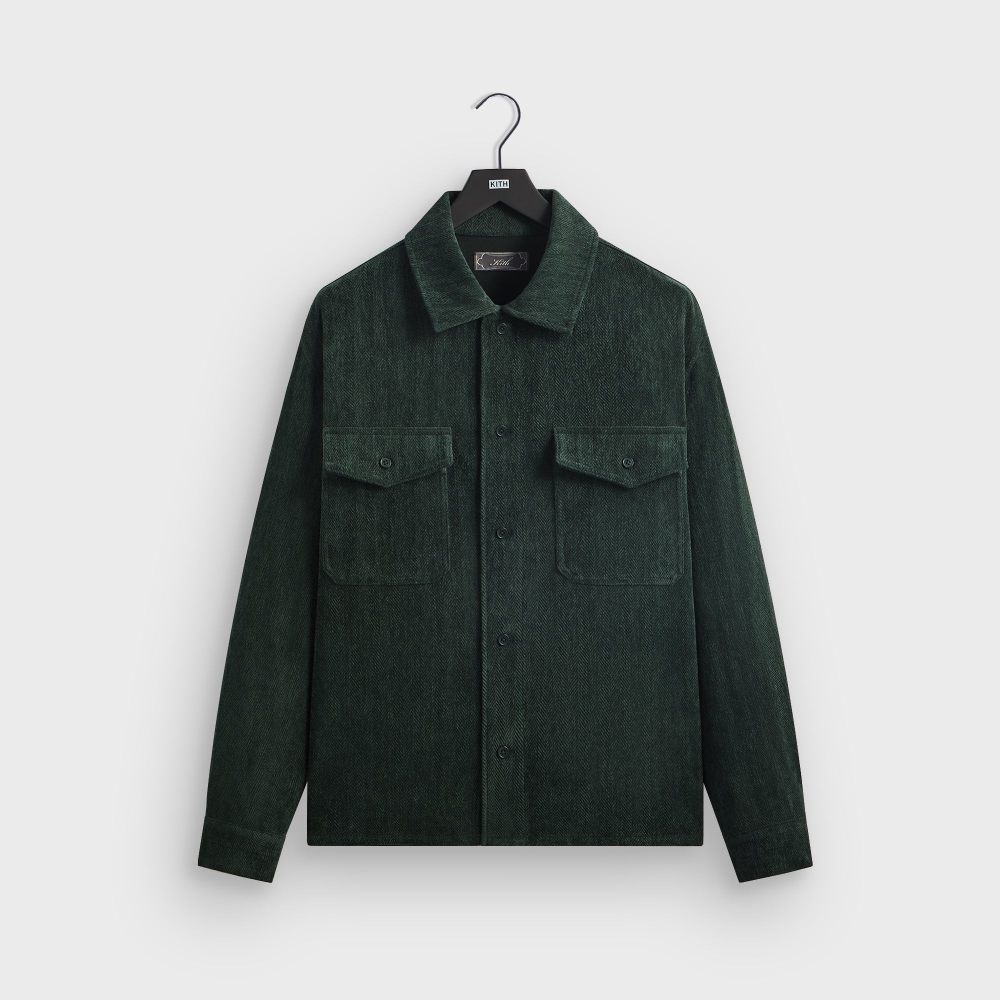 Kith Herringbone Velour Henson Buttondown - Stadium – Kith Europe