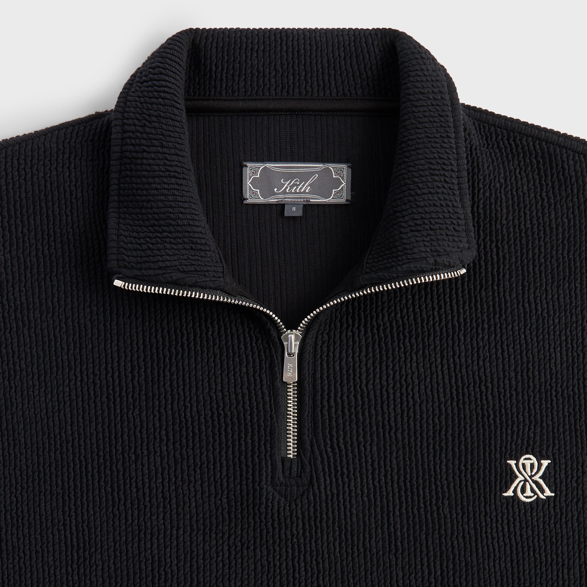 Kith Heavy Crepe Rib Knit Quarter Zip Nelson - Black – Kith Europe