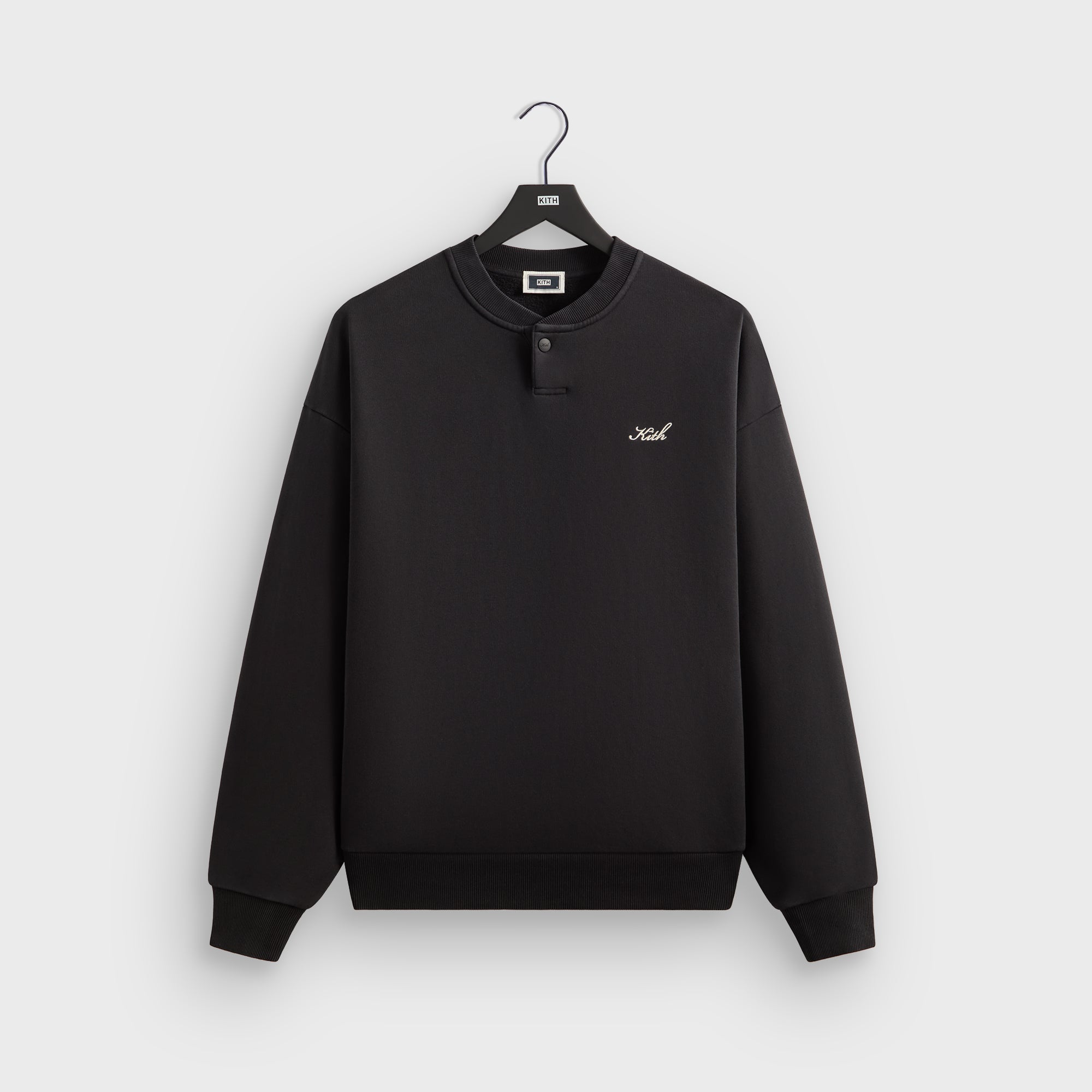 Kith Henley Nelson Pullover - Black – Kith Europe
