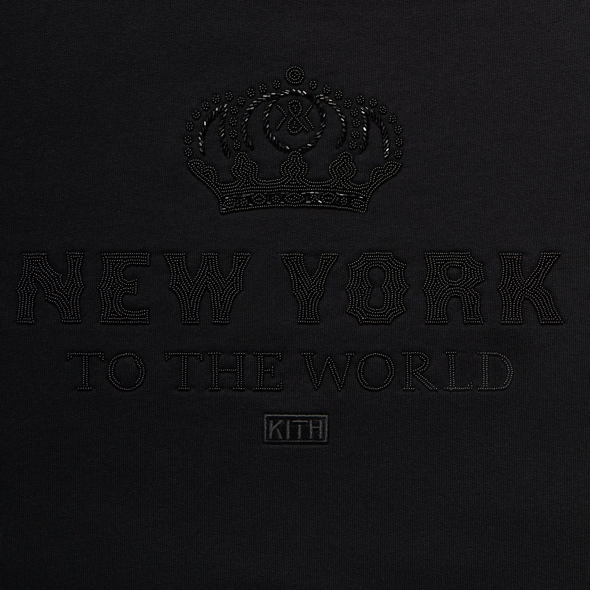 Kith New York To The World Crown Crewneck - Black – Kith Europe