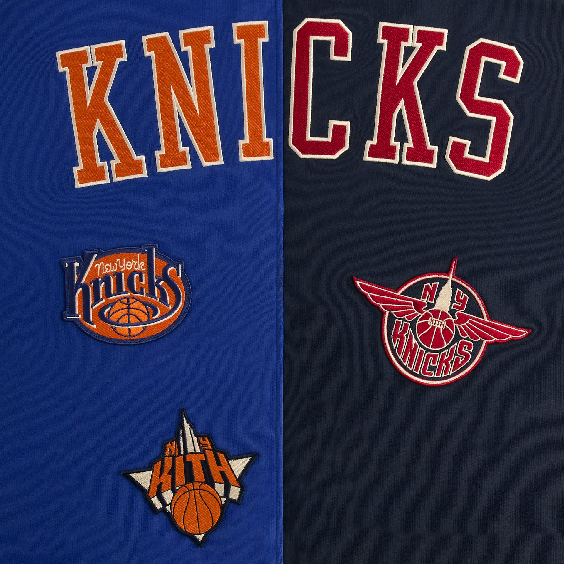 Kith for the New York Knicks Mash Up Braxton Vintage Hoodie - Nocturnal