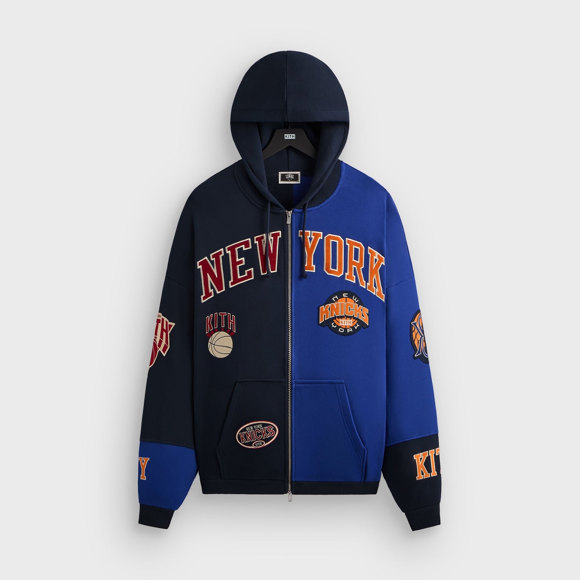 Kith for the New York Knicks Mash Up Braxton Vintage Hoodie - Nocturnal