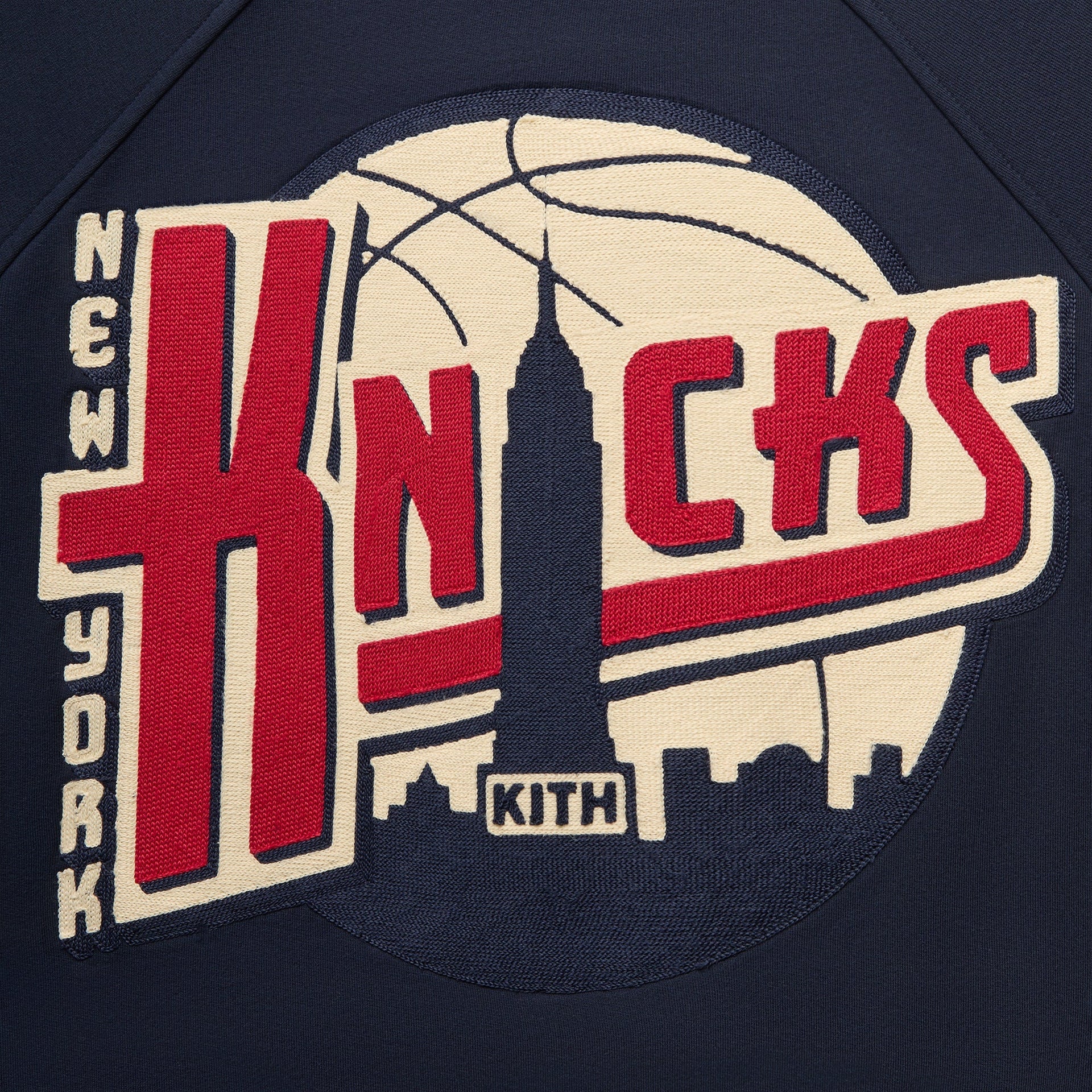 Kith for the New York Knicks Basketball Vintage Nelson Raglan Crewneck - Nocturnal - PH