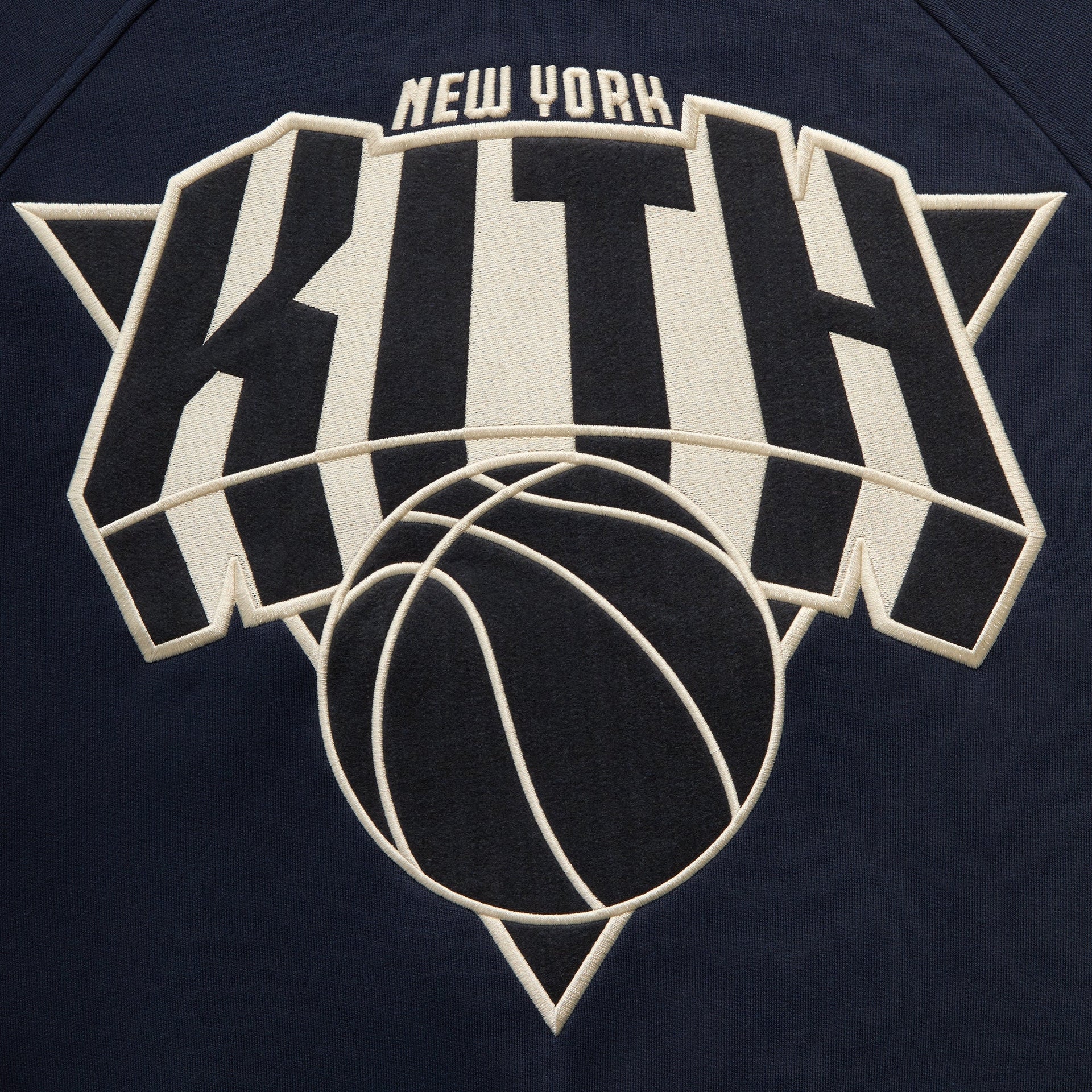 Kith for the New York Knicks Cutoff Nelson Raglan Vintage Crewneck - Nocturnal - PH