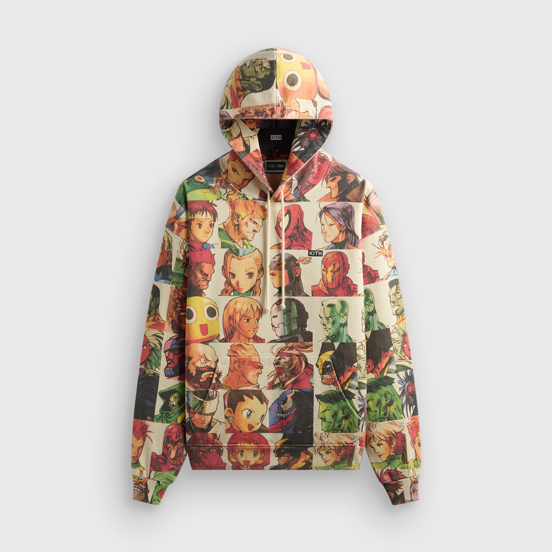 Marvel vs. Capcom | Kith Fighter All-Over Printed Vintage Nelson Hoodie - Sandrift