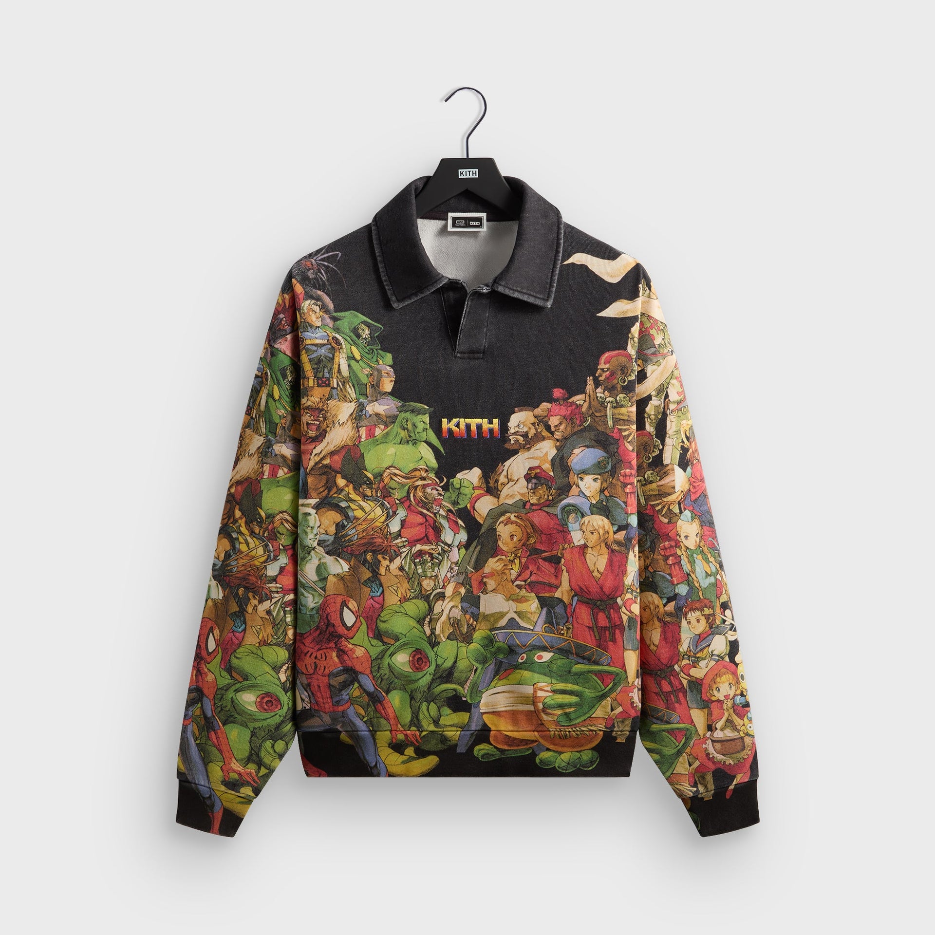 Marvel vs. Capcom | Kith Age of Heroes Nelson Fleece Rugby - Black
