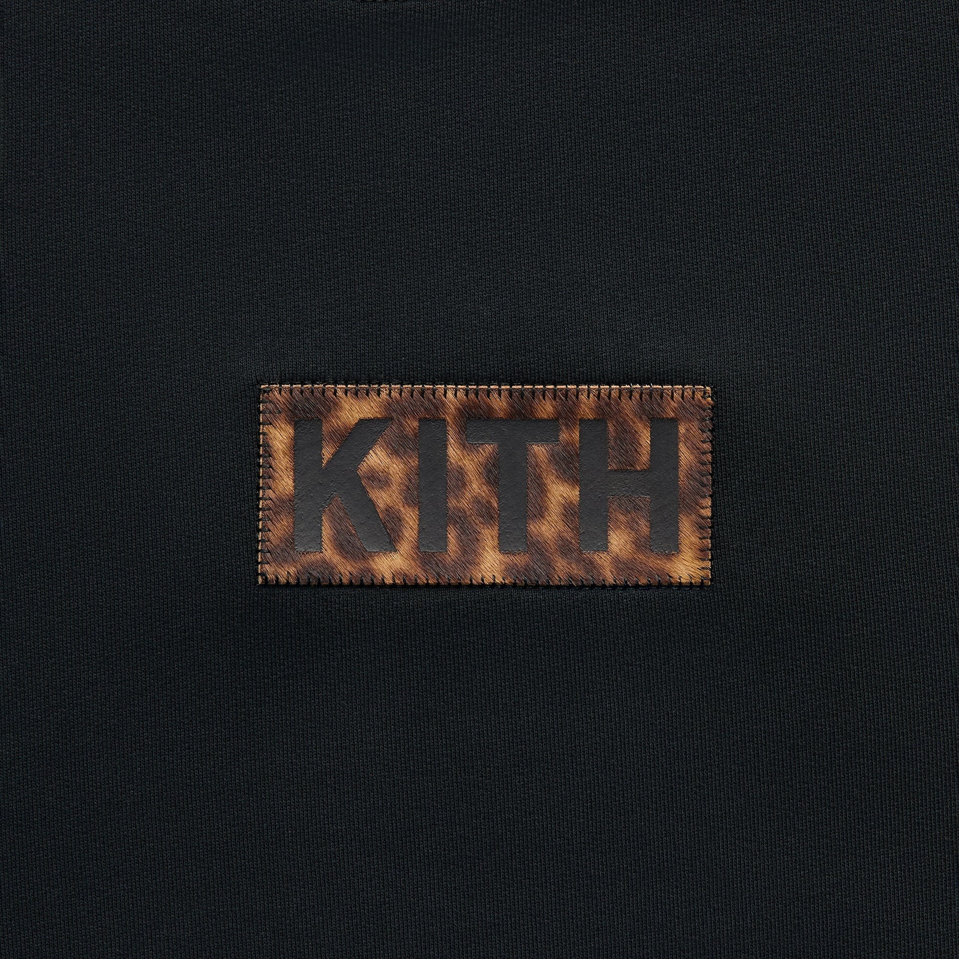 Kith Classic Logo Leopard Applique Nelson Hoodie - Black - PH