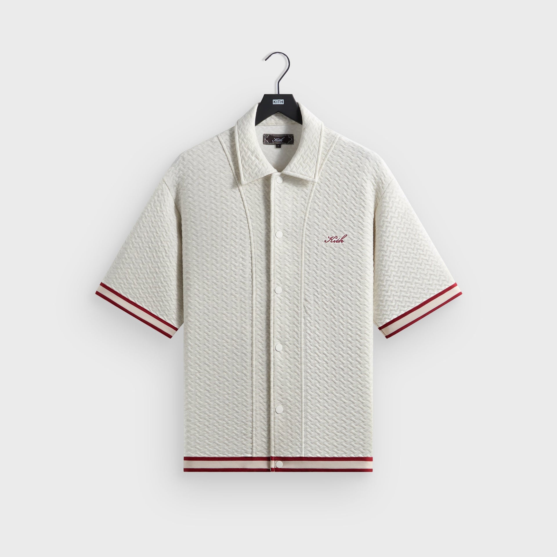 Kith Tessellation Interlock Woodpoint Shirt - Light Heather Grey