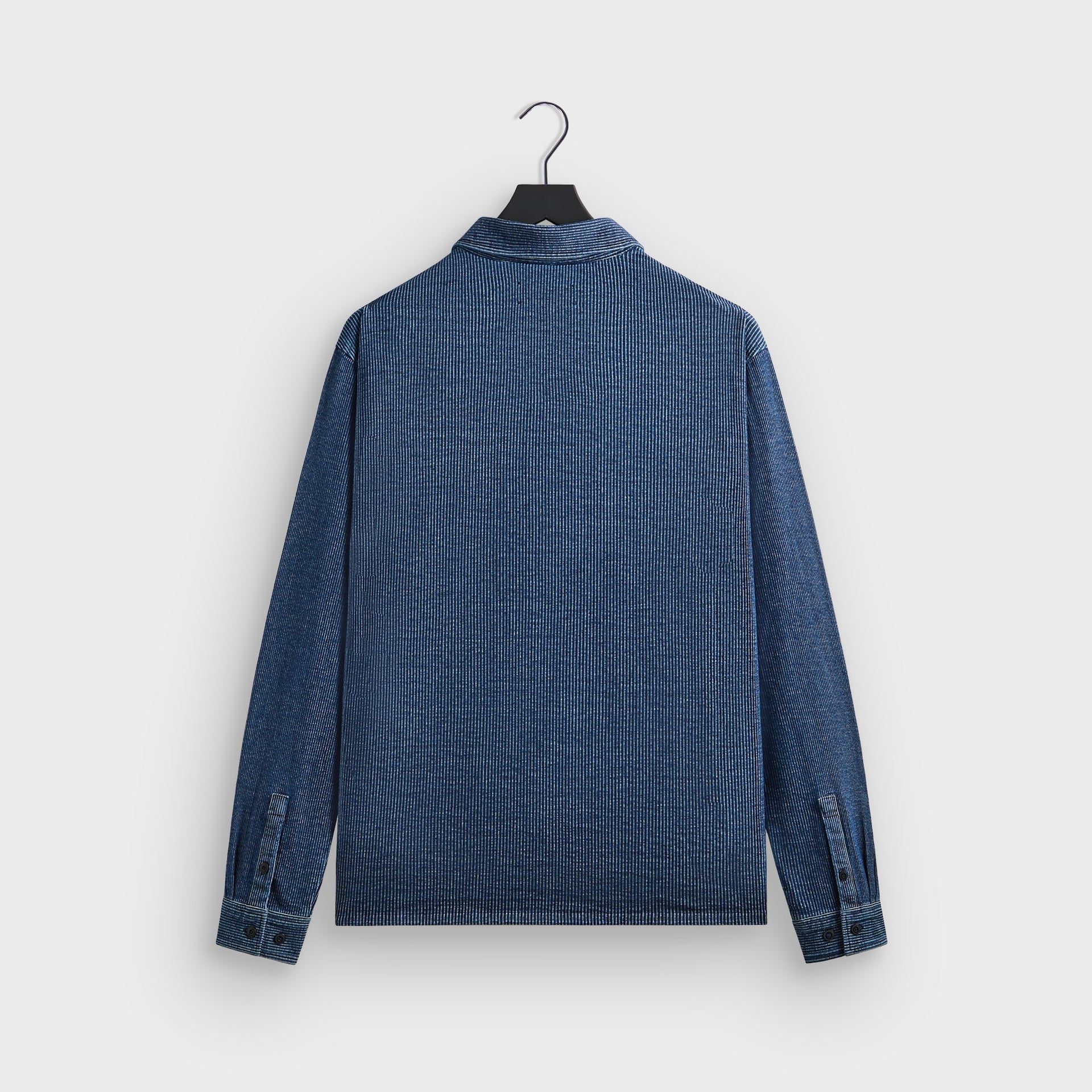 Kith Railroad Stripe Indigo Boxy Collar Overshirt - Dark Indigo