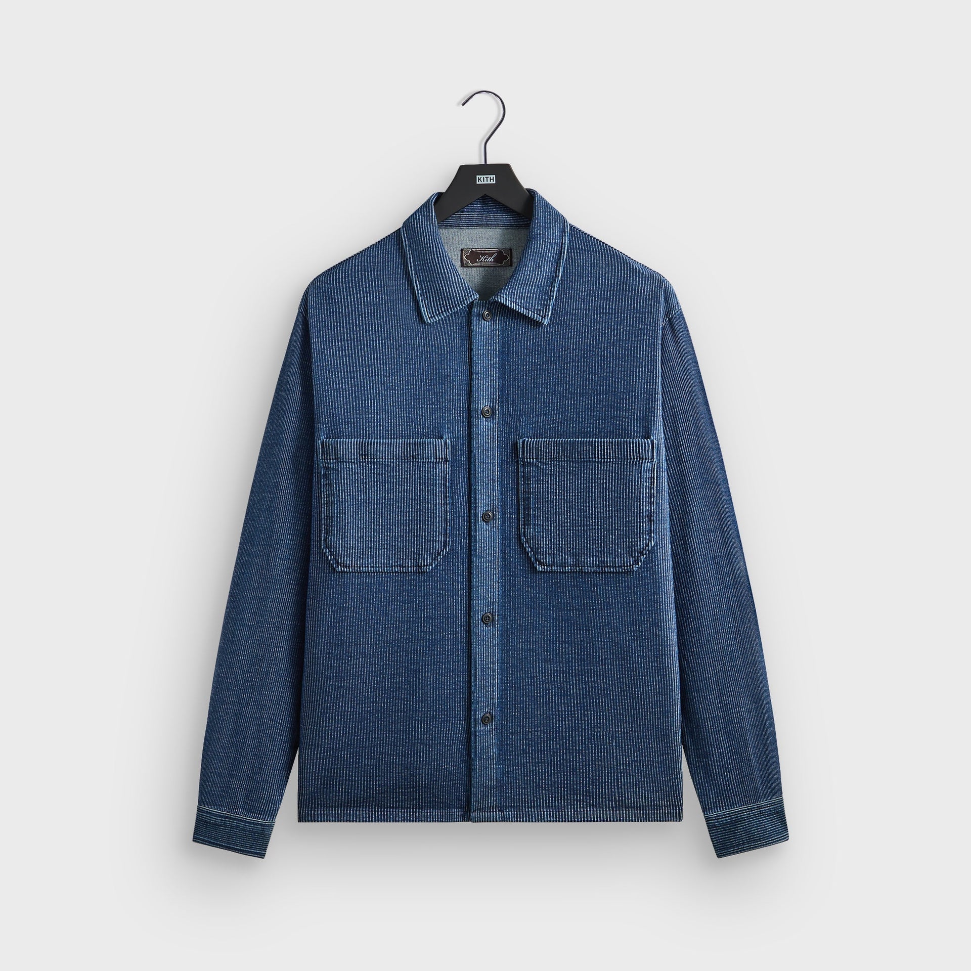 Kith Railroad Stripe Indigo Boxy Collar Overshirt - Dark Indigo - PH