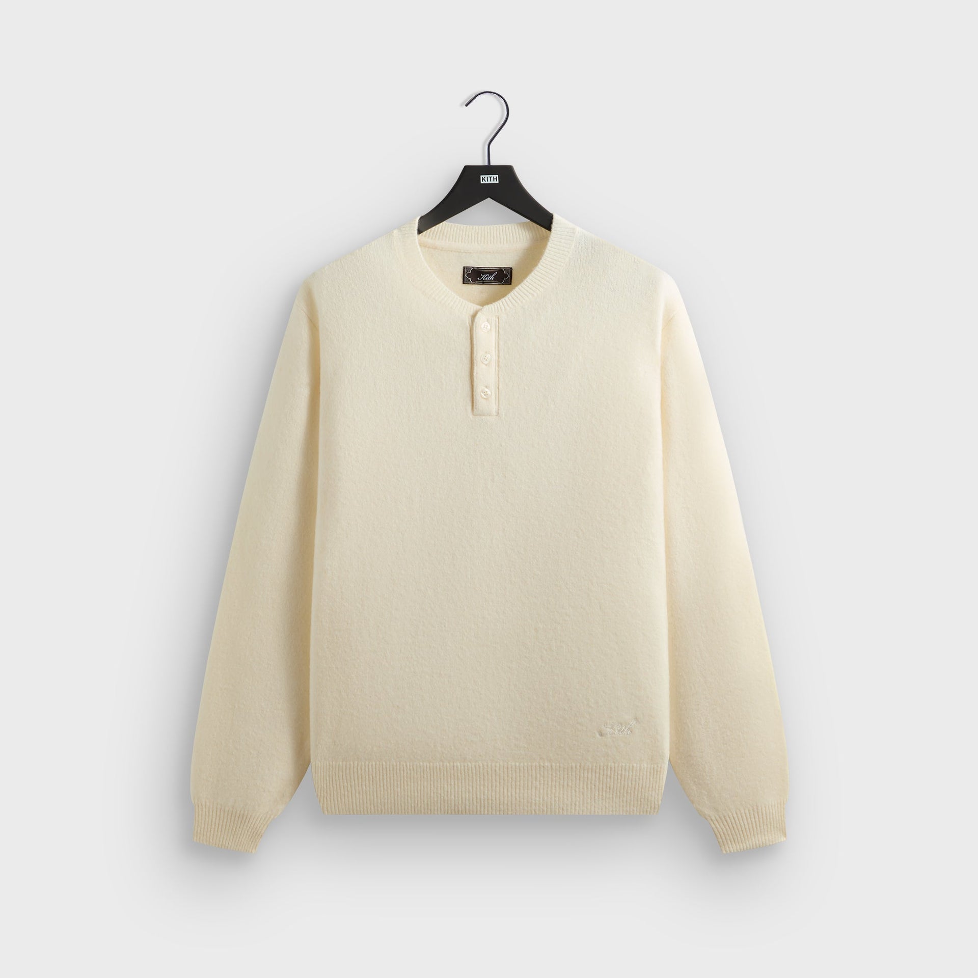 Kith Boucle Harmon Henley Sweater - Sandrift