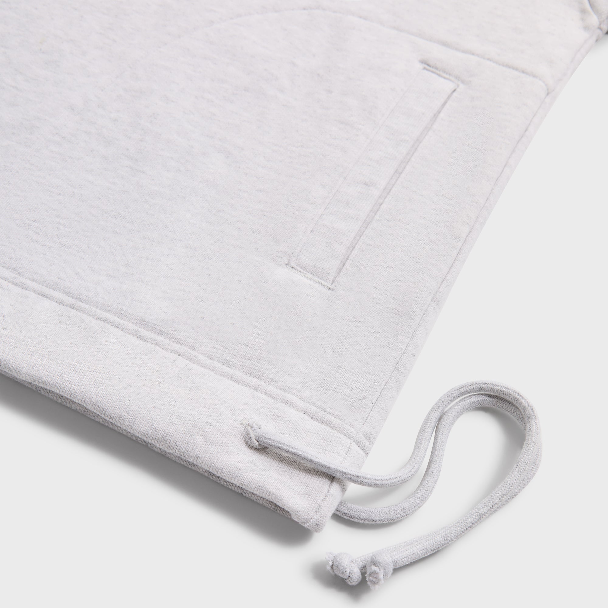 Kith Rib Neck Cropped Camden Hoodie - Light Heather Grey – Kith Europe