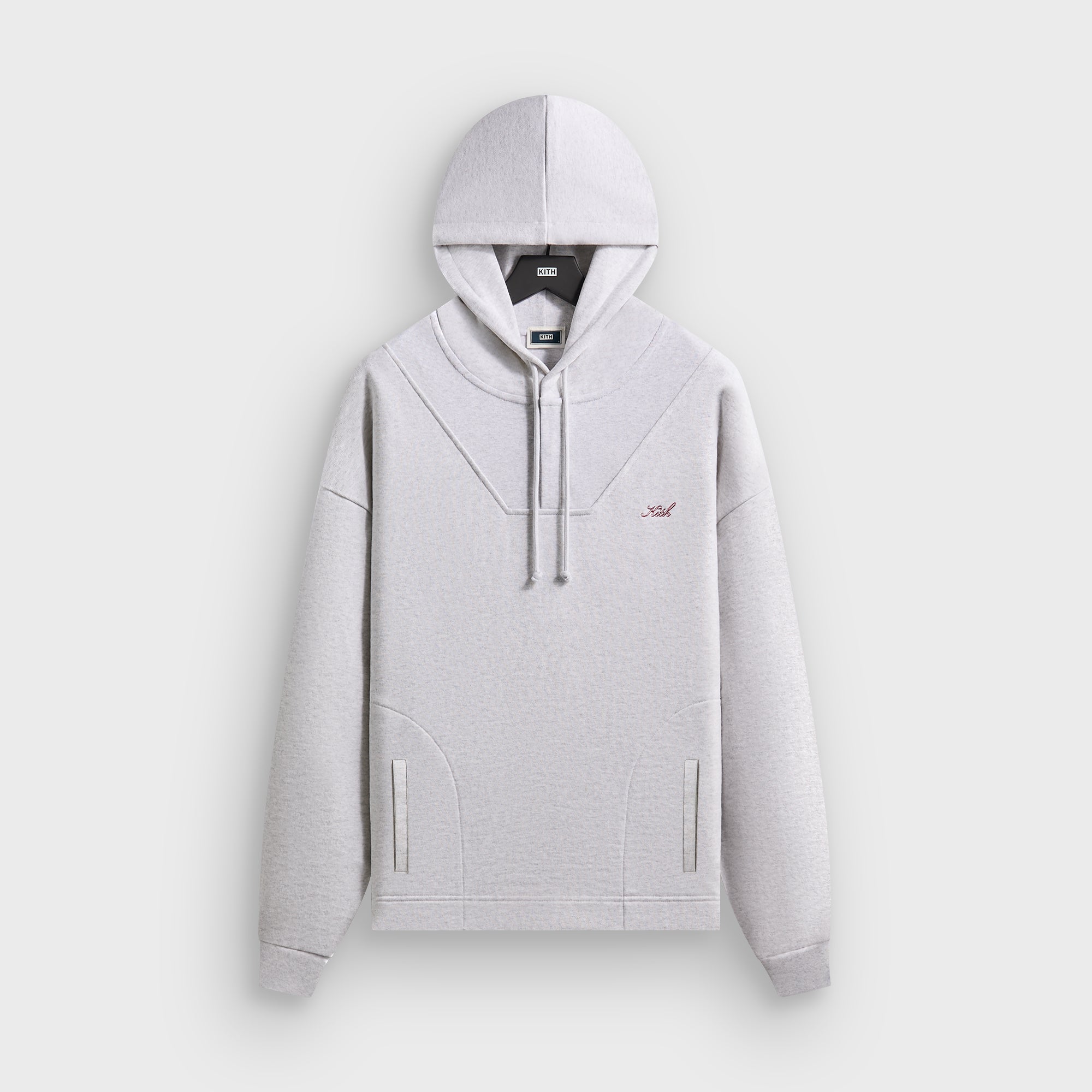 Kith Rib Neck Cropped Camden Hoodie - Light Heather Grey – Kith Europe