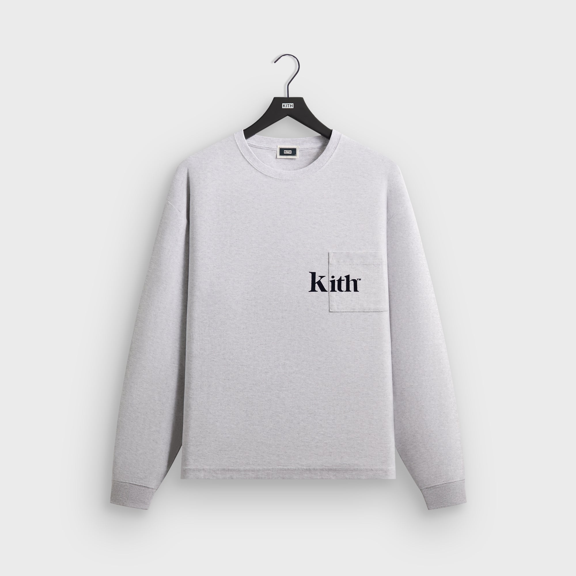 Kith Long Sleeve Quinn Tee - Light Heather Grey – Kith Europe