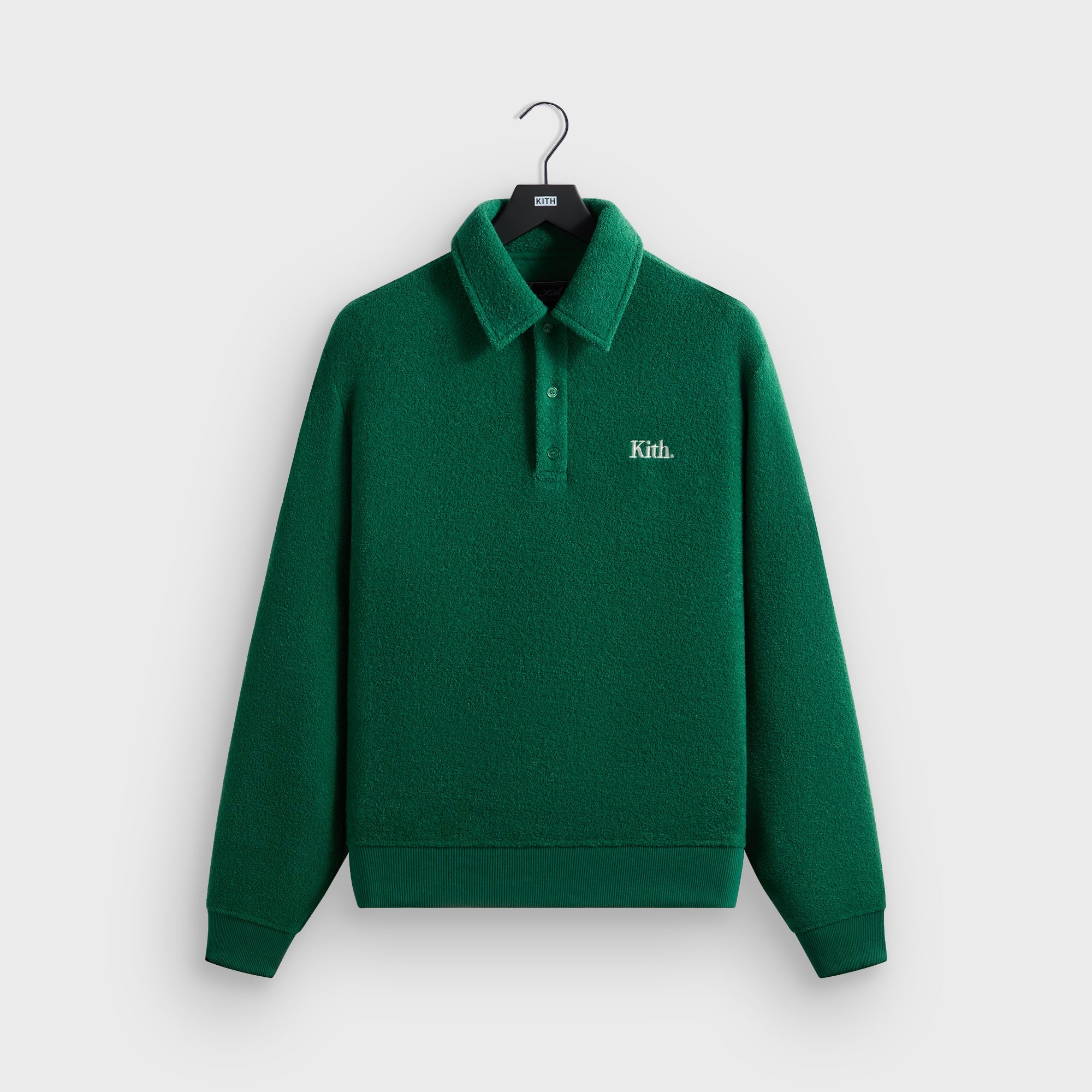 Kith Towel Boucle Long Sleeve Drew Polo - Newt – Kith Europe