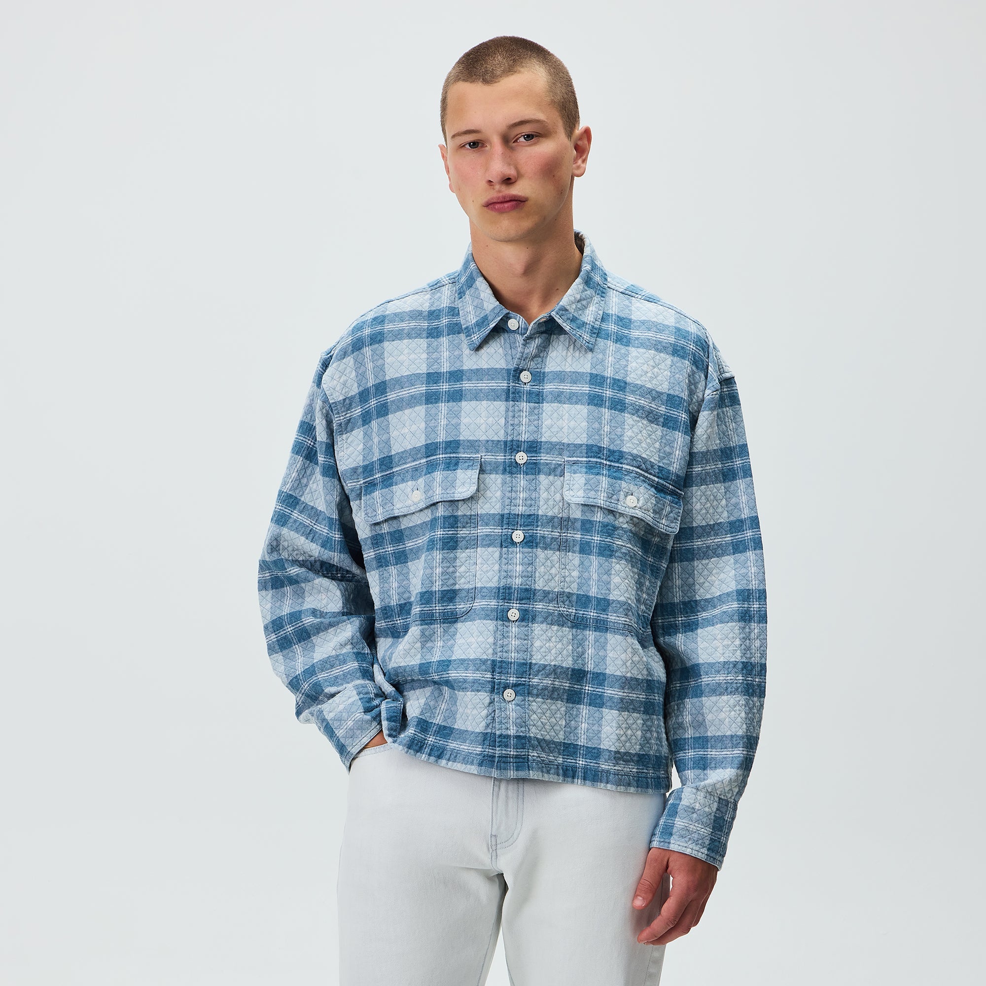 トップス Kith Plaid Henson Button Down Shirt Kith Washed Indigo Plaid Henson Shirt - Light Indigo – Kith Europe