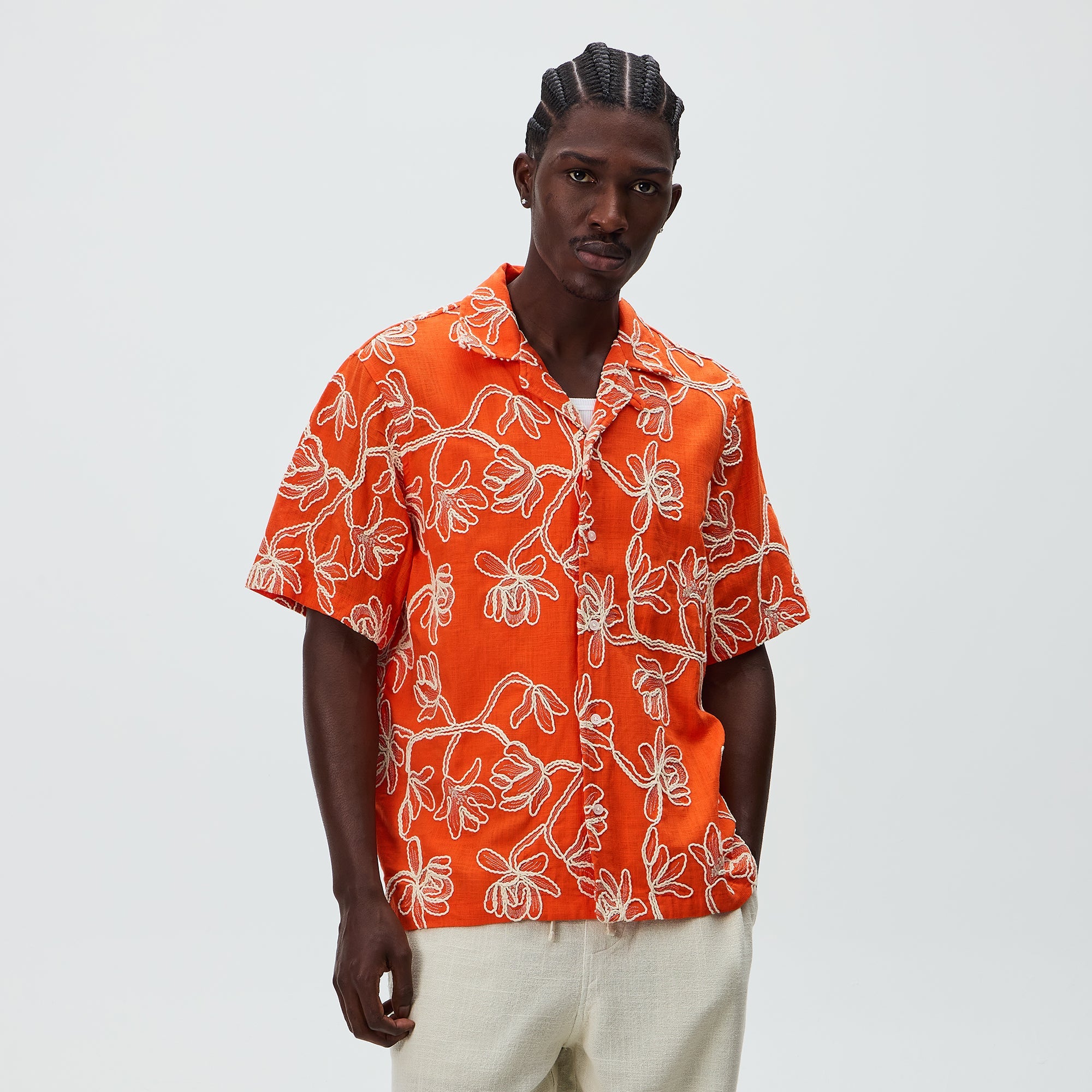 Kith Corded Floral Thompson Camp Collar Shirt - Inferno – Kith Europe