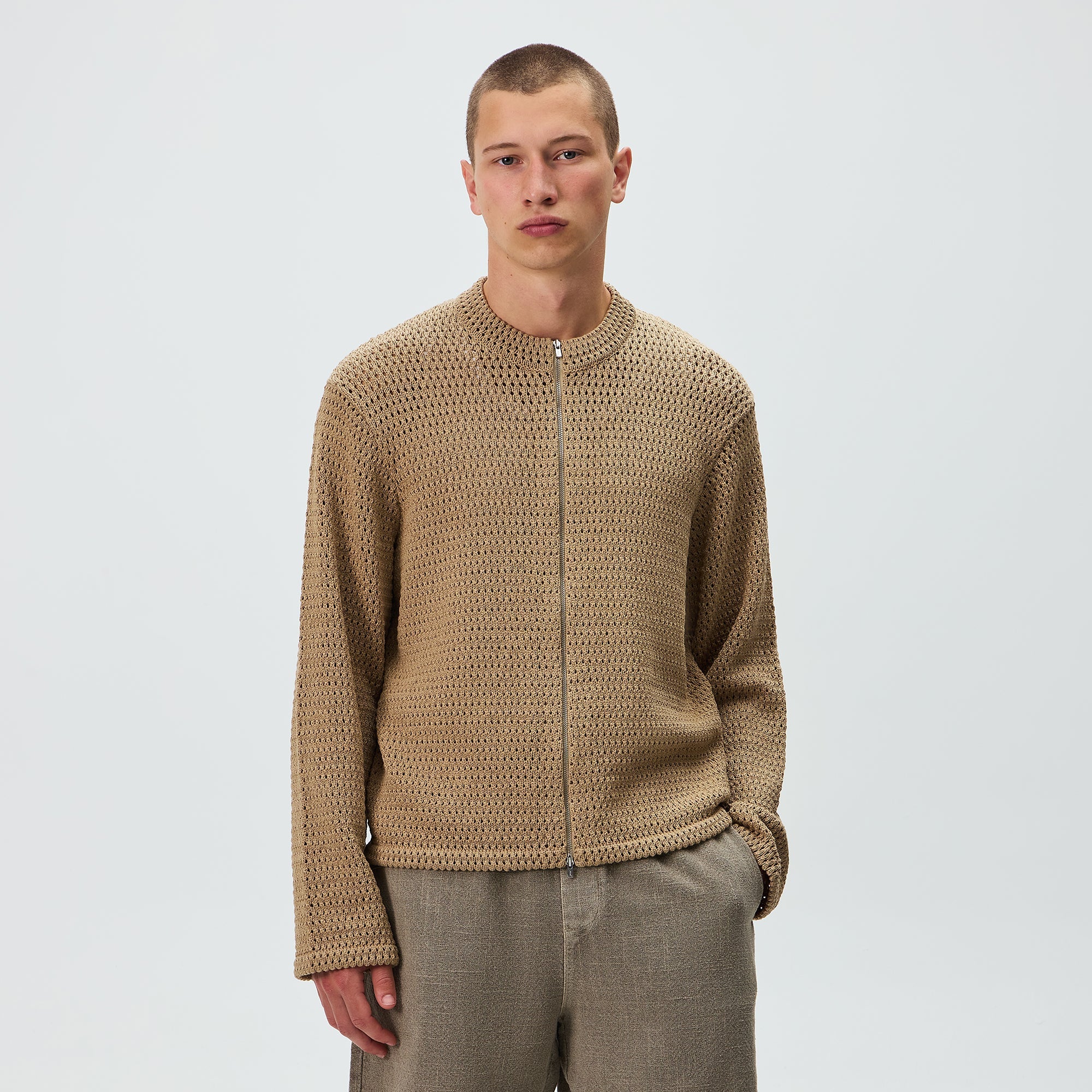 Kith Crochet Luke Zip Front Sweater - Durum – Kith Europe