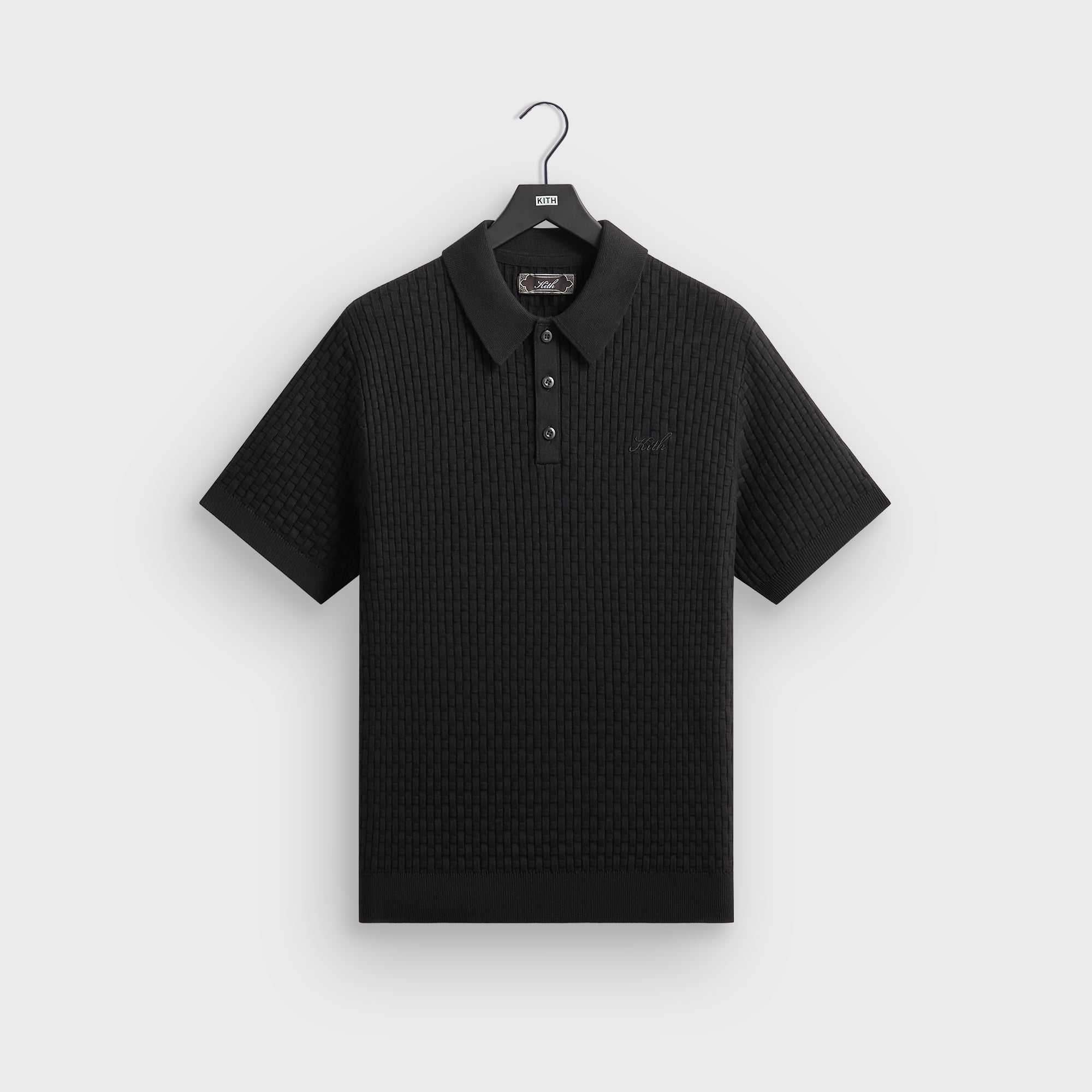 Kith Basket Weave Tilden Polo - Black – Kith Europe