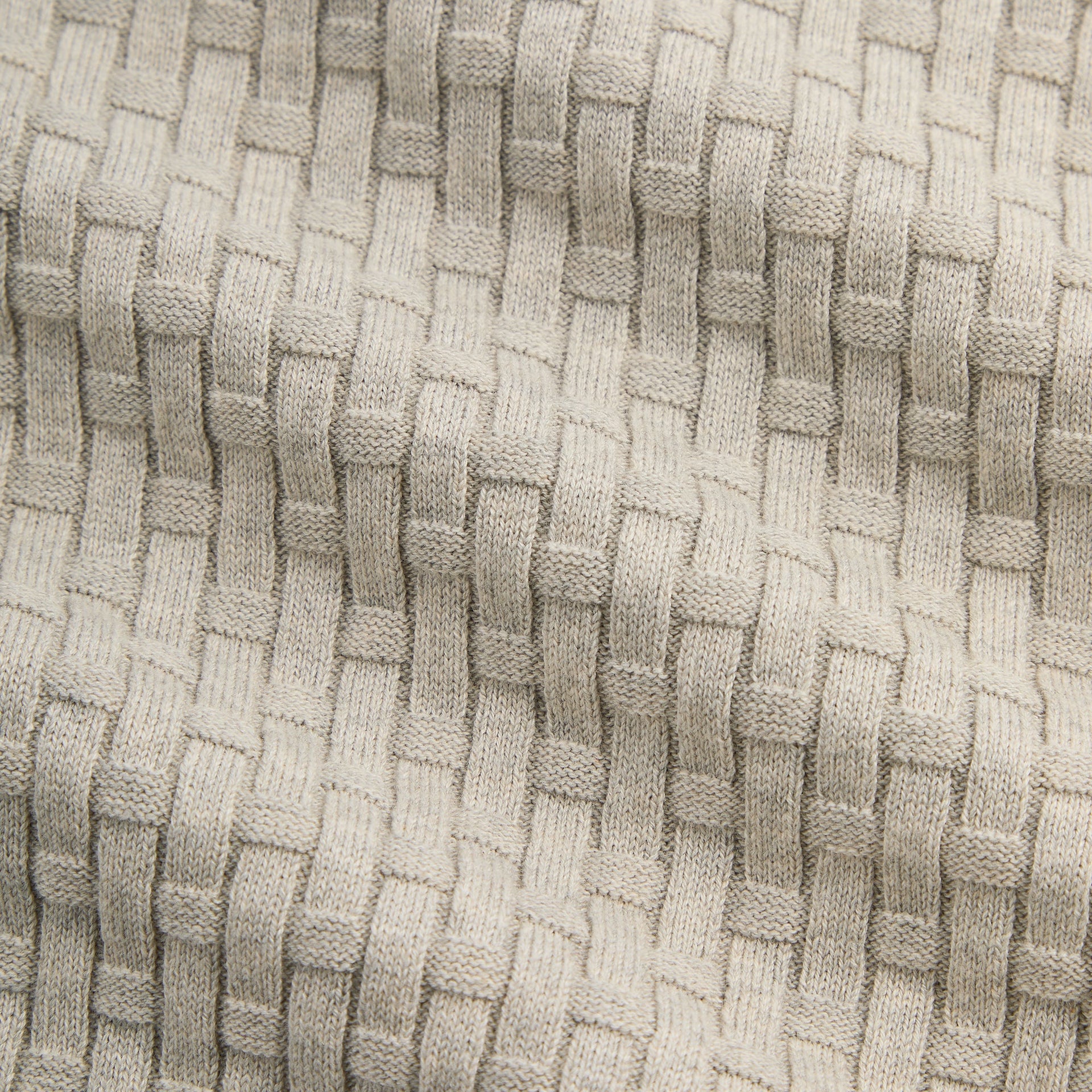 Kith Basket Weave Tilden Polo - Light Heather Grey