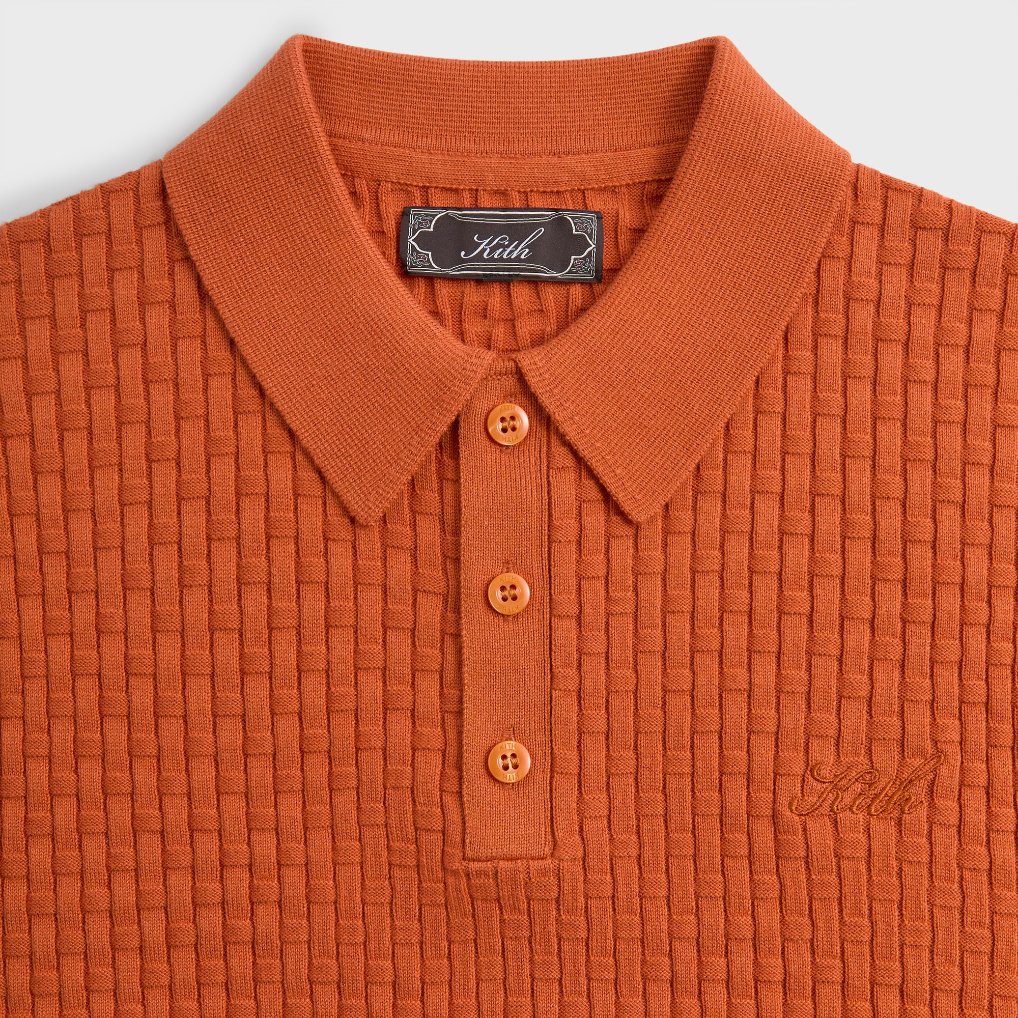 Kith Basket Weave Tilden Polo - Clementine – Kith Europe
