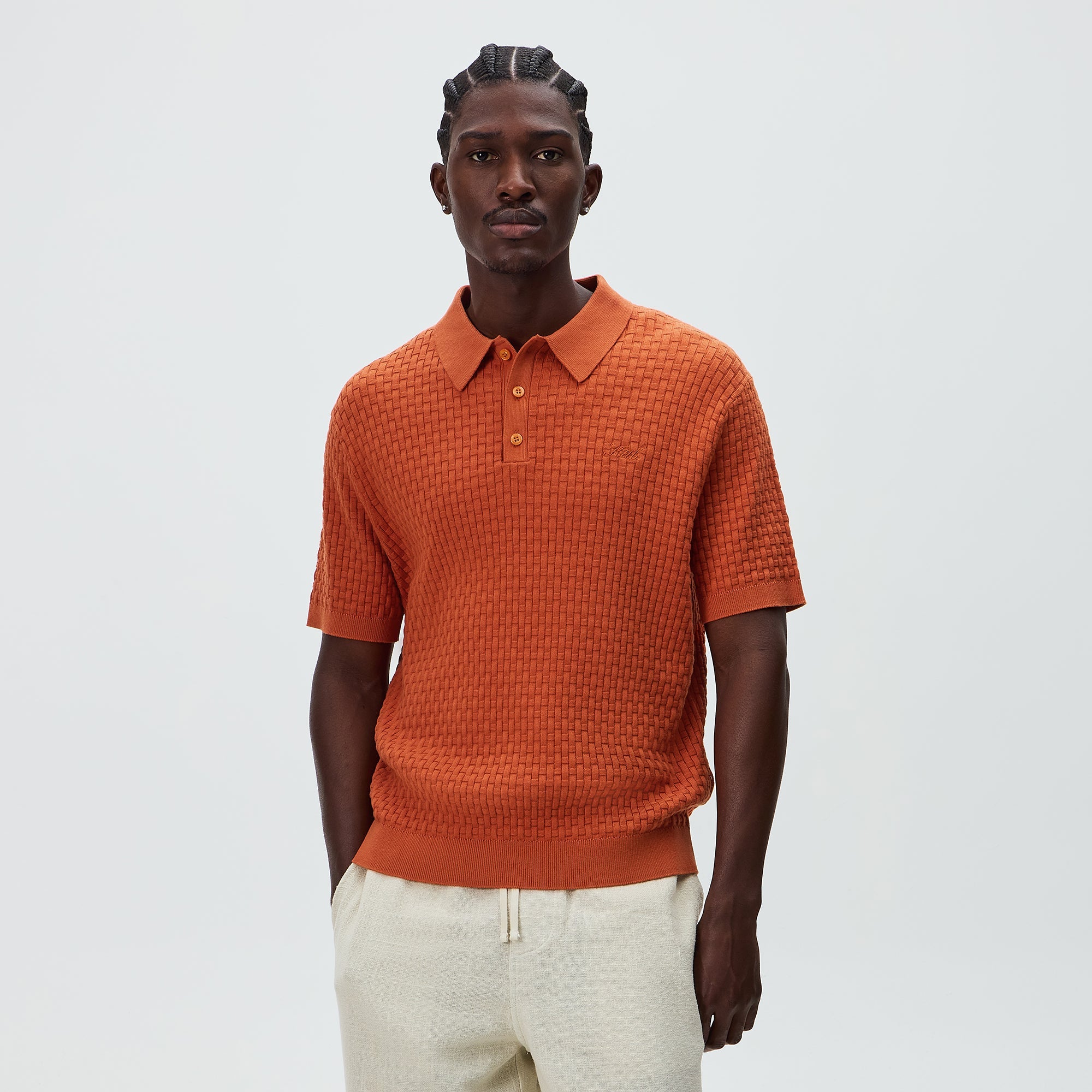 Kith Basket Weave Tilden Polo - Clementine – Kith Europe