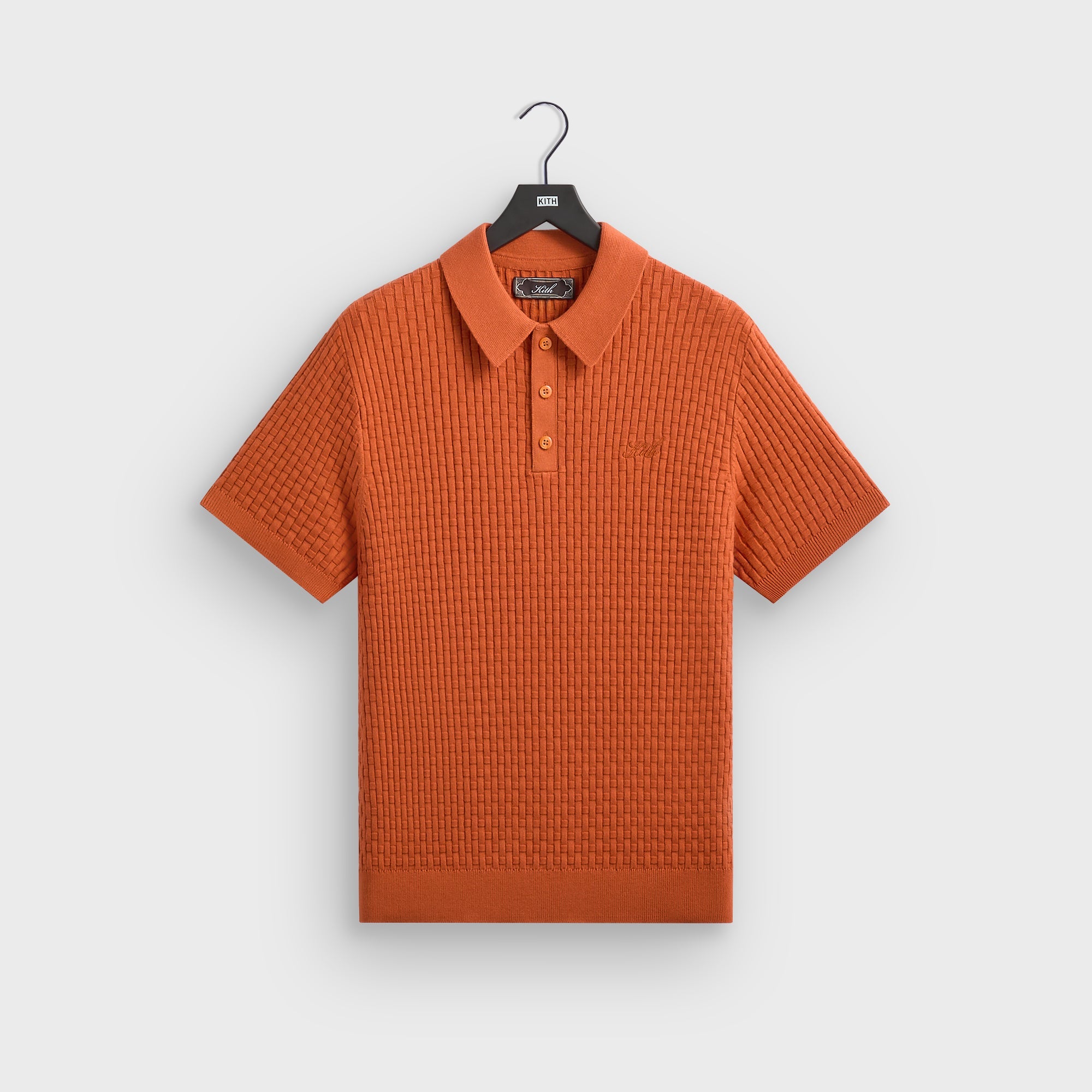 トップス KITH Tilden Polo Shirt Kith Basket Weave Tilden Polo - Clementine – Kith Europe