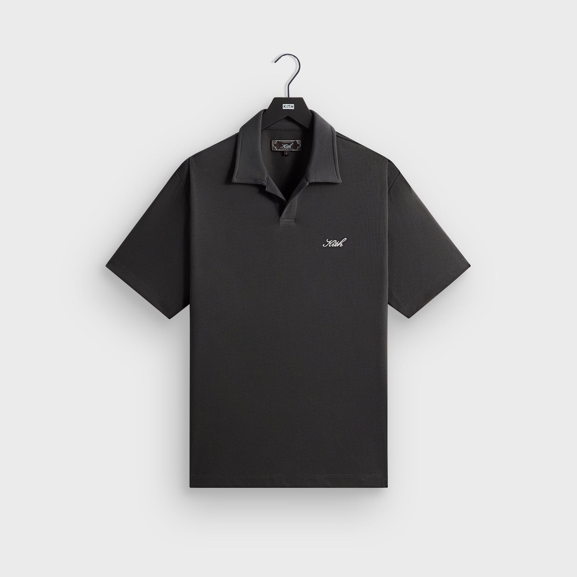 Kith Micro Waffle Drew Polo - Carbon