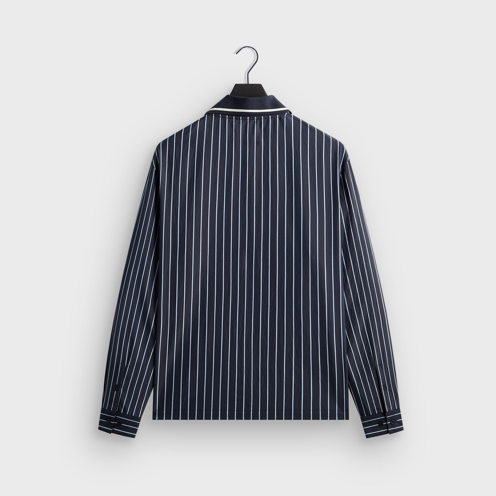 Kith Striped Poplin Long Sleeve Thompson Zip Front Shirt - Blend