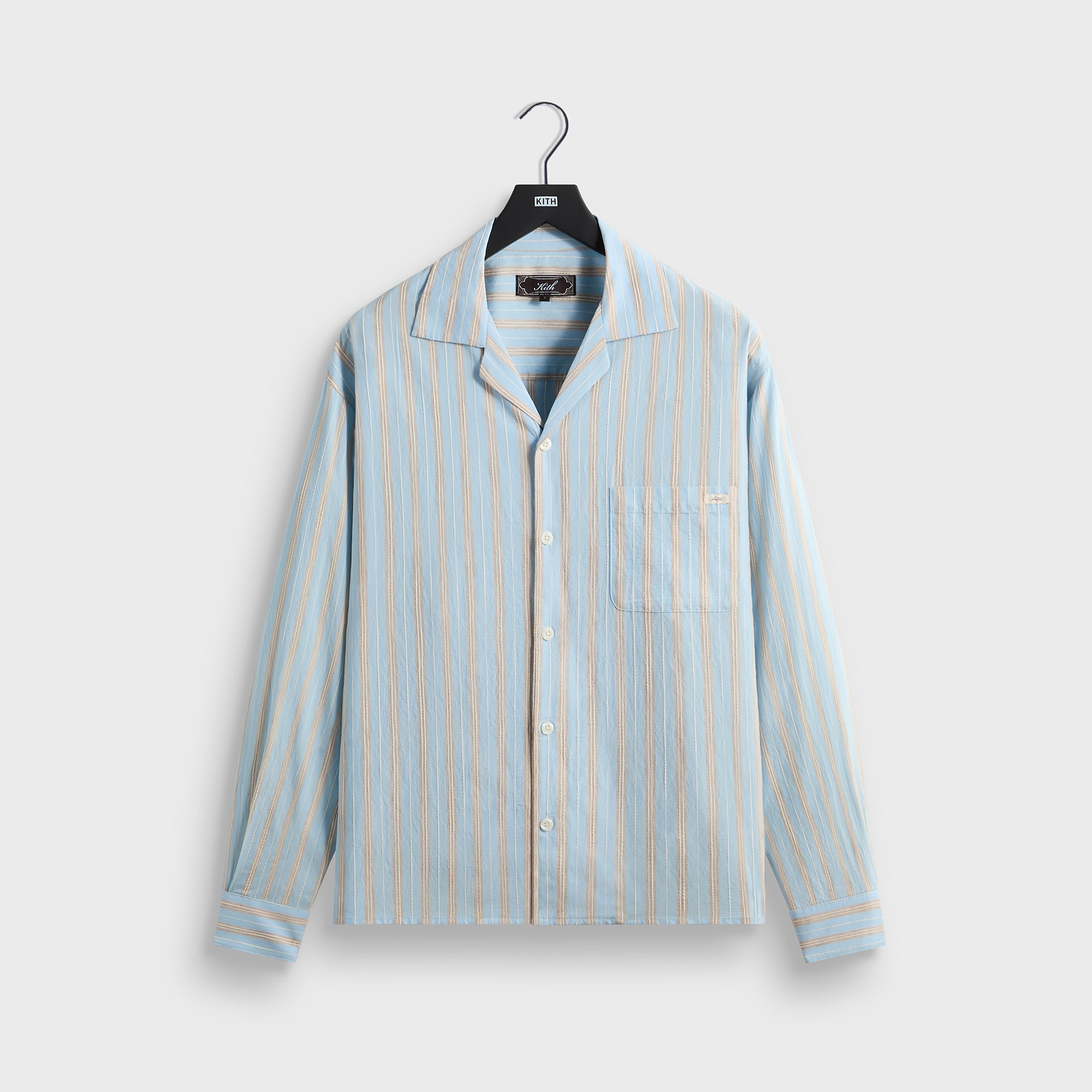Kith Barre Stripe Long Sleeve Gianni Shirt - Serene – Kith Europe