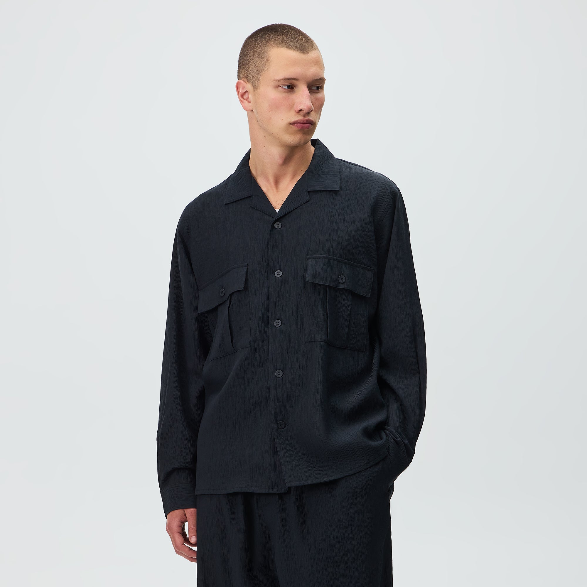 Kith Crinkled Nylon Ugo Shirt - Black – Kith Europe