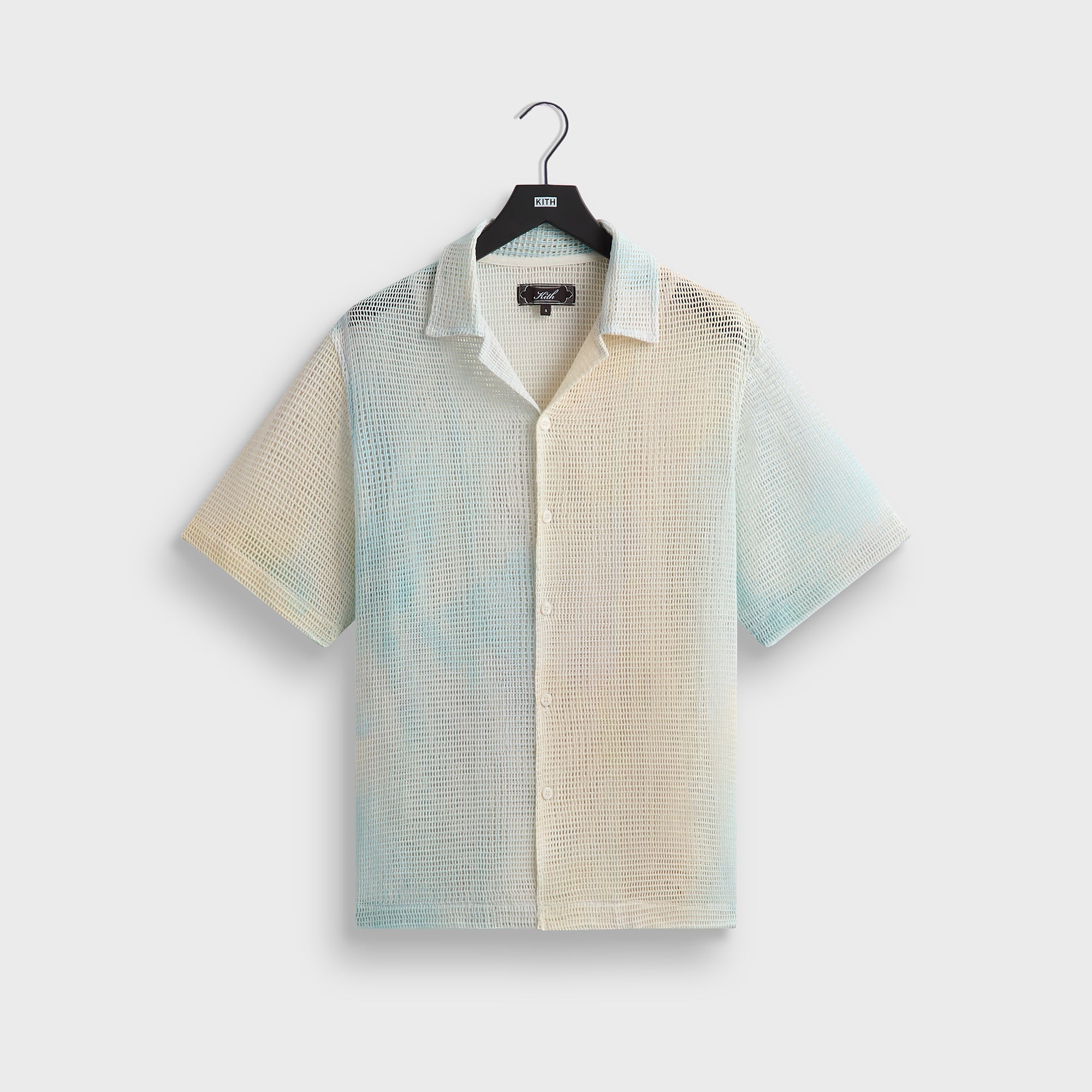 Kith Cloud Dye Cotton Mesh Thompson Camp Collar Shirt - Larimar