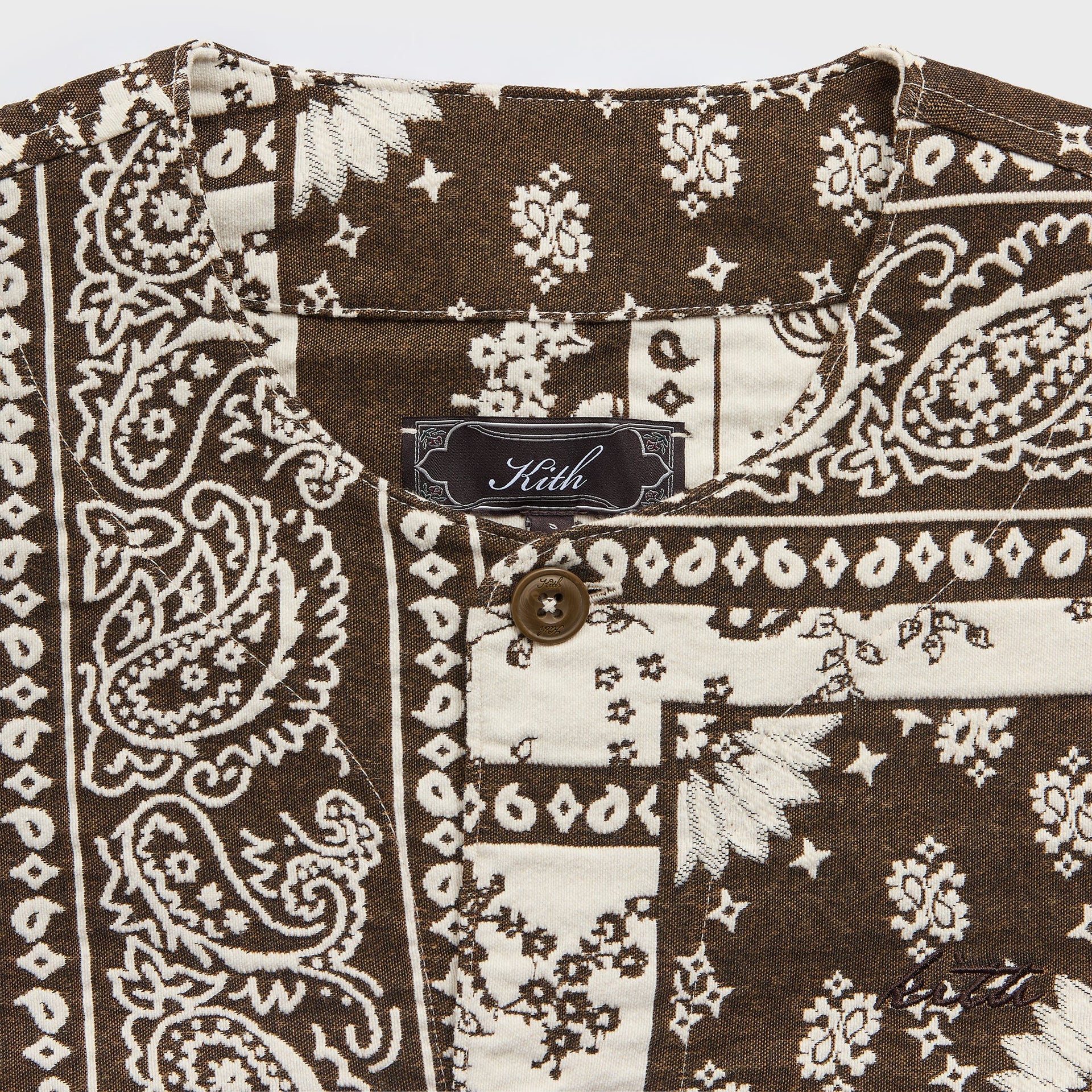 Kith Bandana Jacquard Long Sleeve Willis Shirt - Coffee