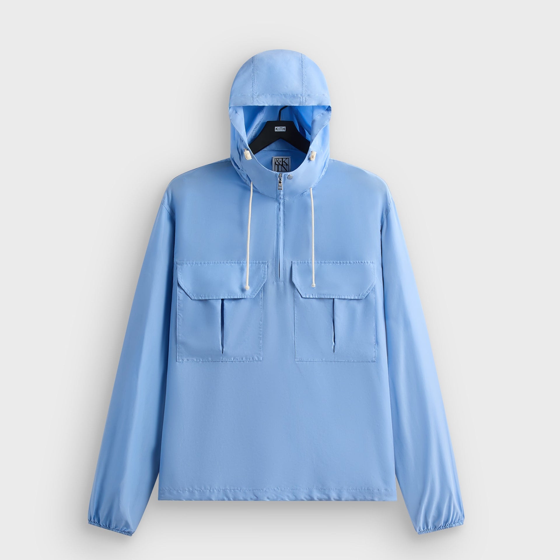 &Kin Washed Silk Habotai Quarter Zip Raj Jacket - Millstream - PH