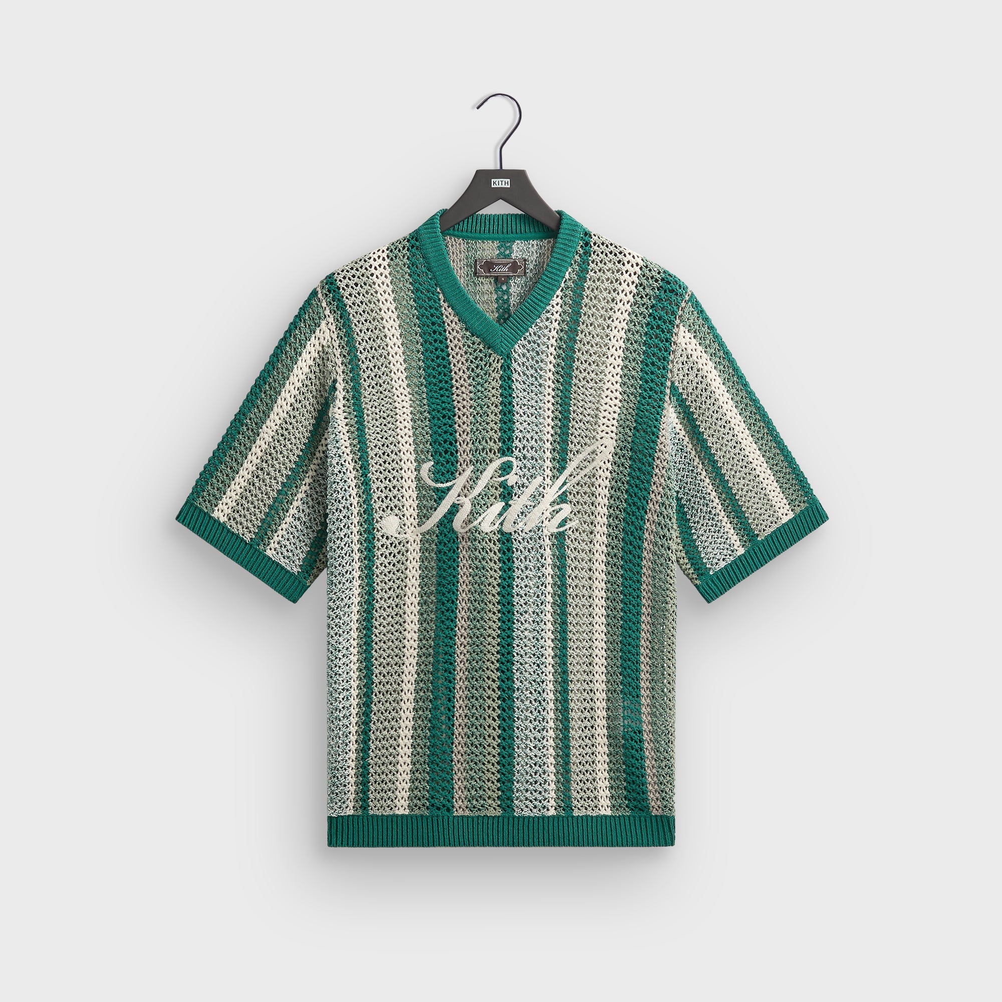 Kith ダークグリーン ストライプ サッカーシャツ L Kith Crochet Malik Jersey - Feld – Kith Europe