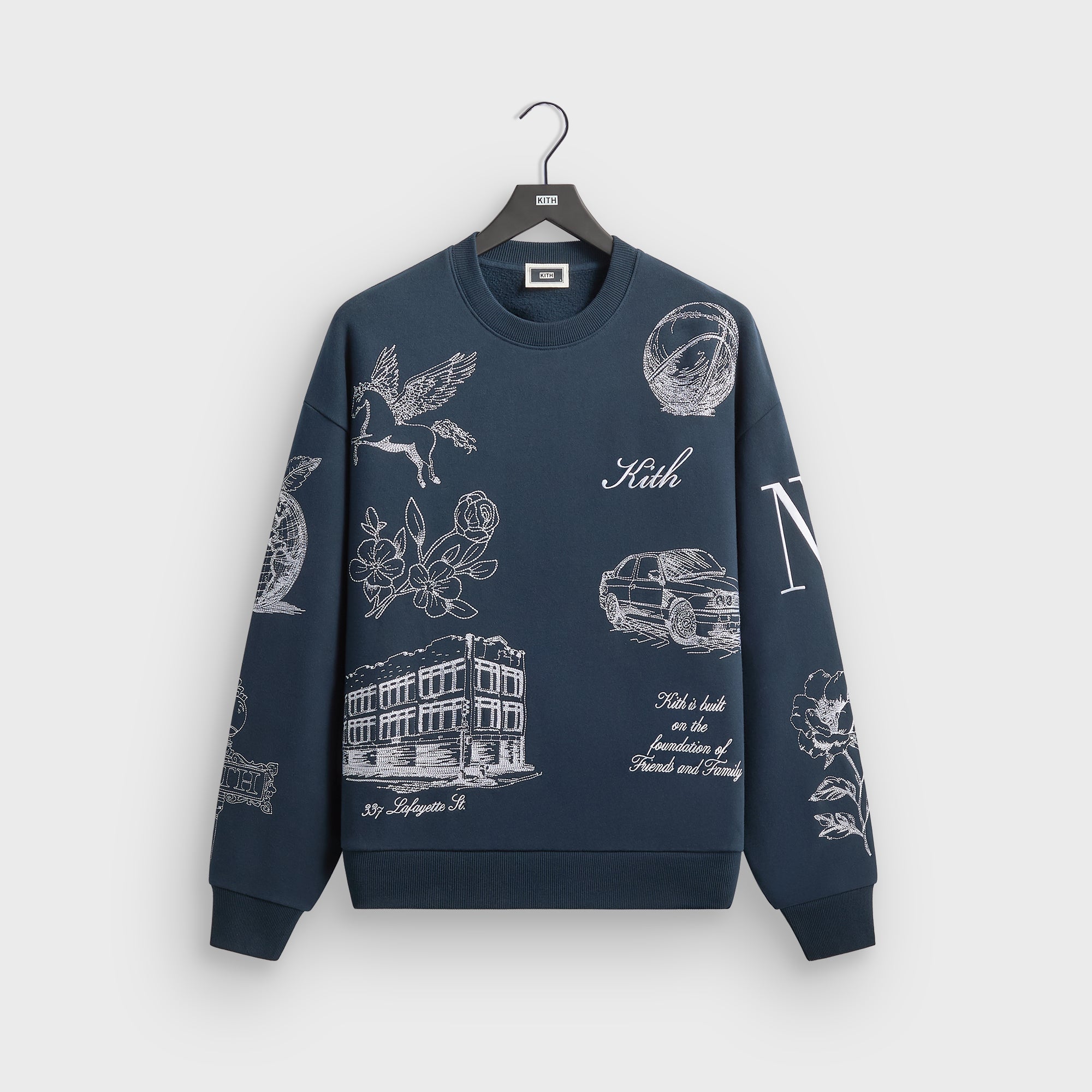 Kith New York To The World Nelson Crewneck - Nocturnal – Kith Europe