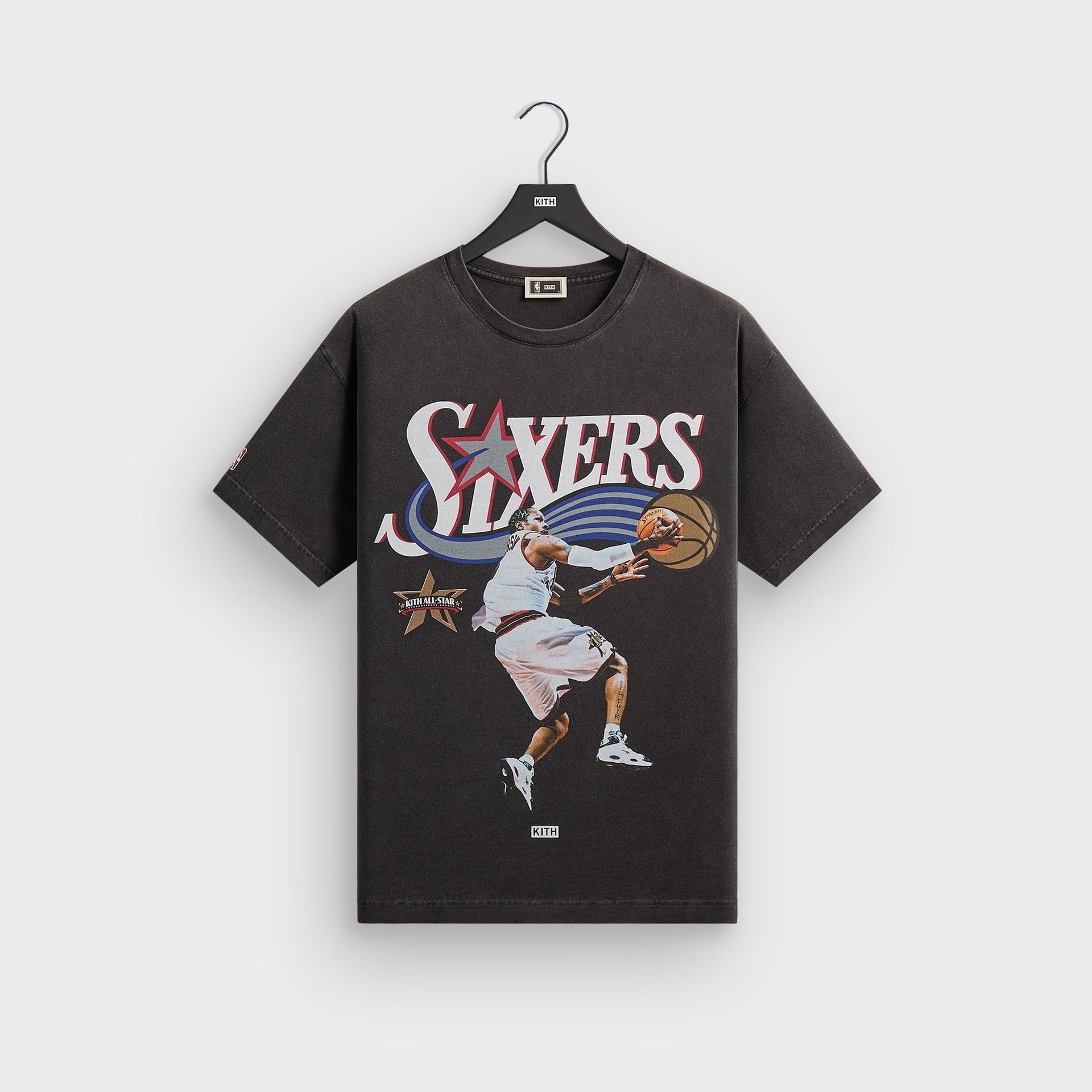 Kith for NBA All-Star Philadelphia 76ers Allen Iverson Vintage Tee - Black - PH