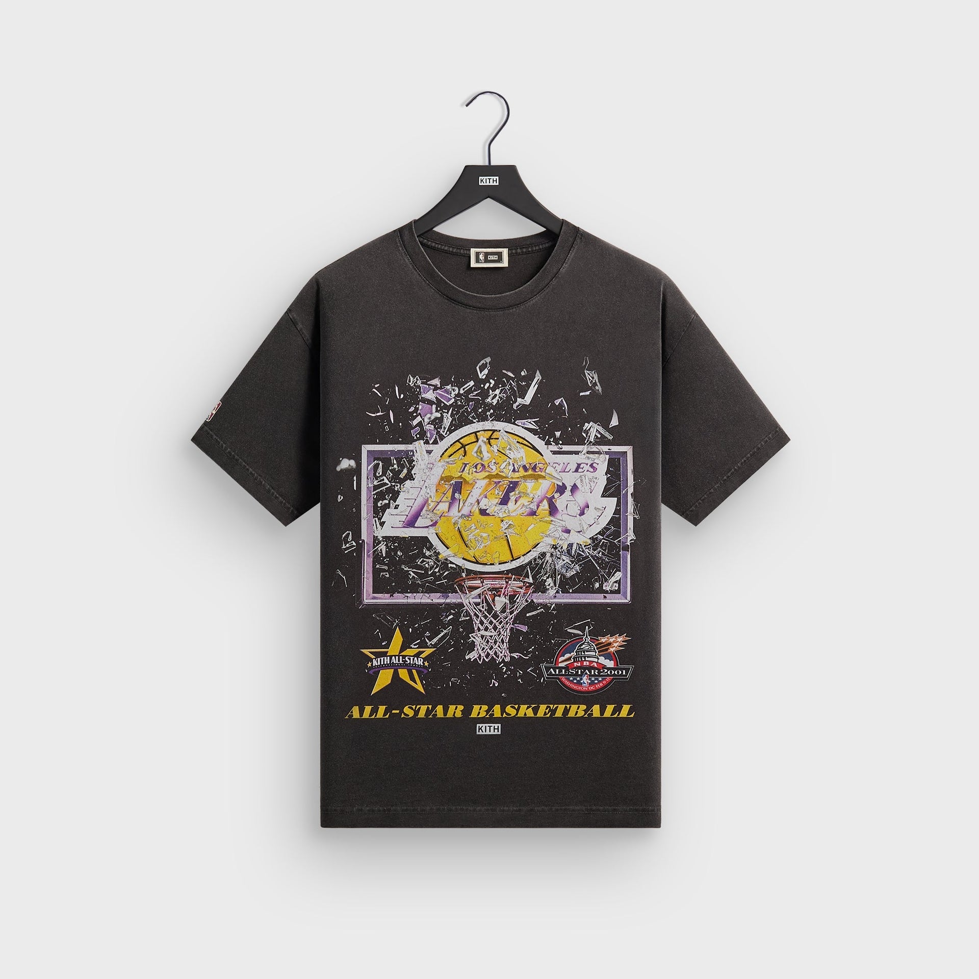 Kith for NBA All-Star Los Angeles Lakers Shattered Backboard Vintage Tee - Black - PH