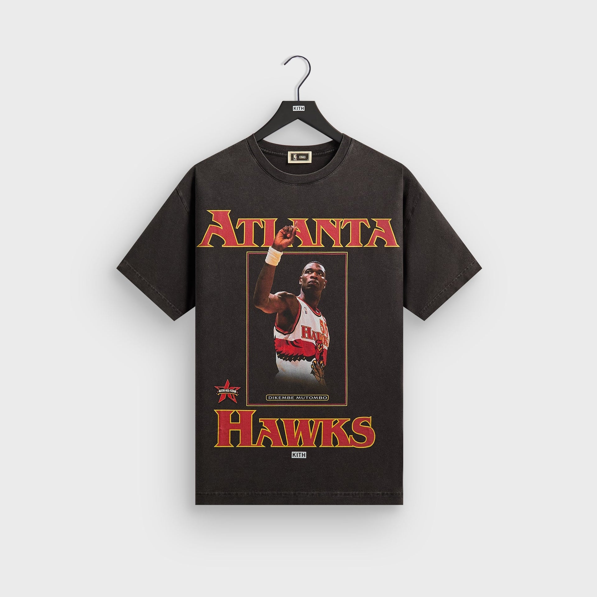 Kith for NBA All-Star Atlanta Hawks Dikembe Mutombo Vintage Tee - Black - PH