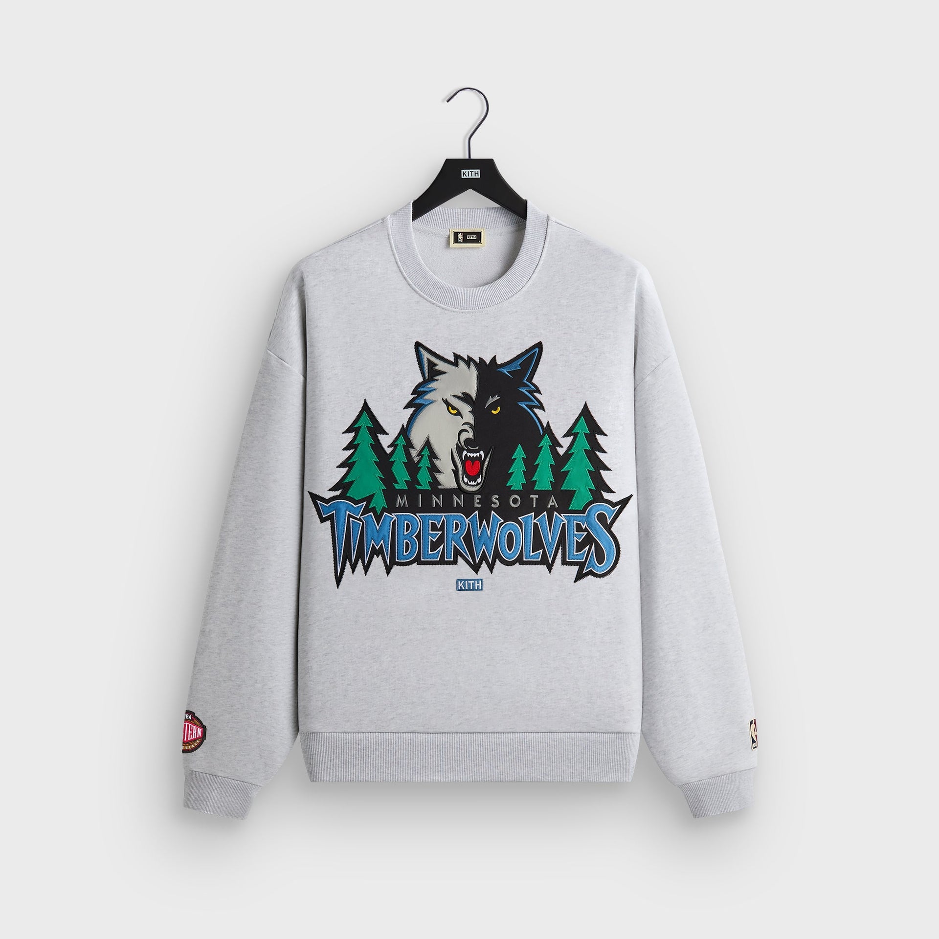 Kith for NBA All-Star Minnesota Timberwolves Nelson Crewneck - Light Heather Grey - PH