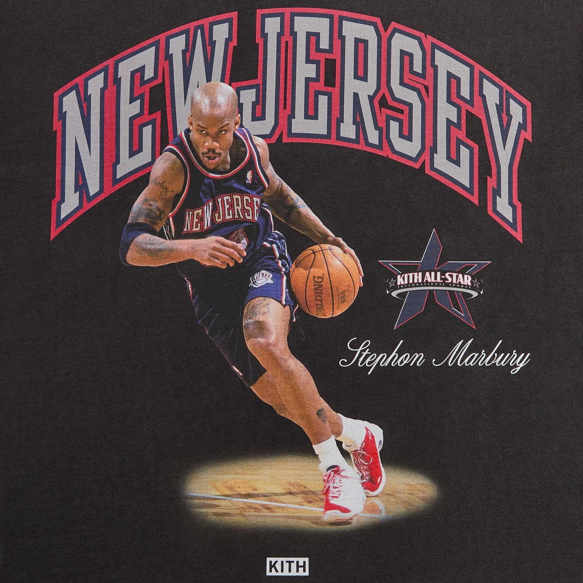 Kith for NBA All-Star New Jersey Nets Stephon Marbury Vintage Tee - Black - PH