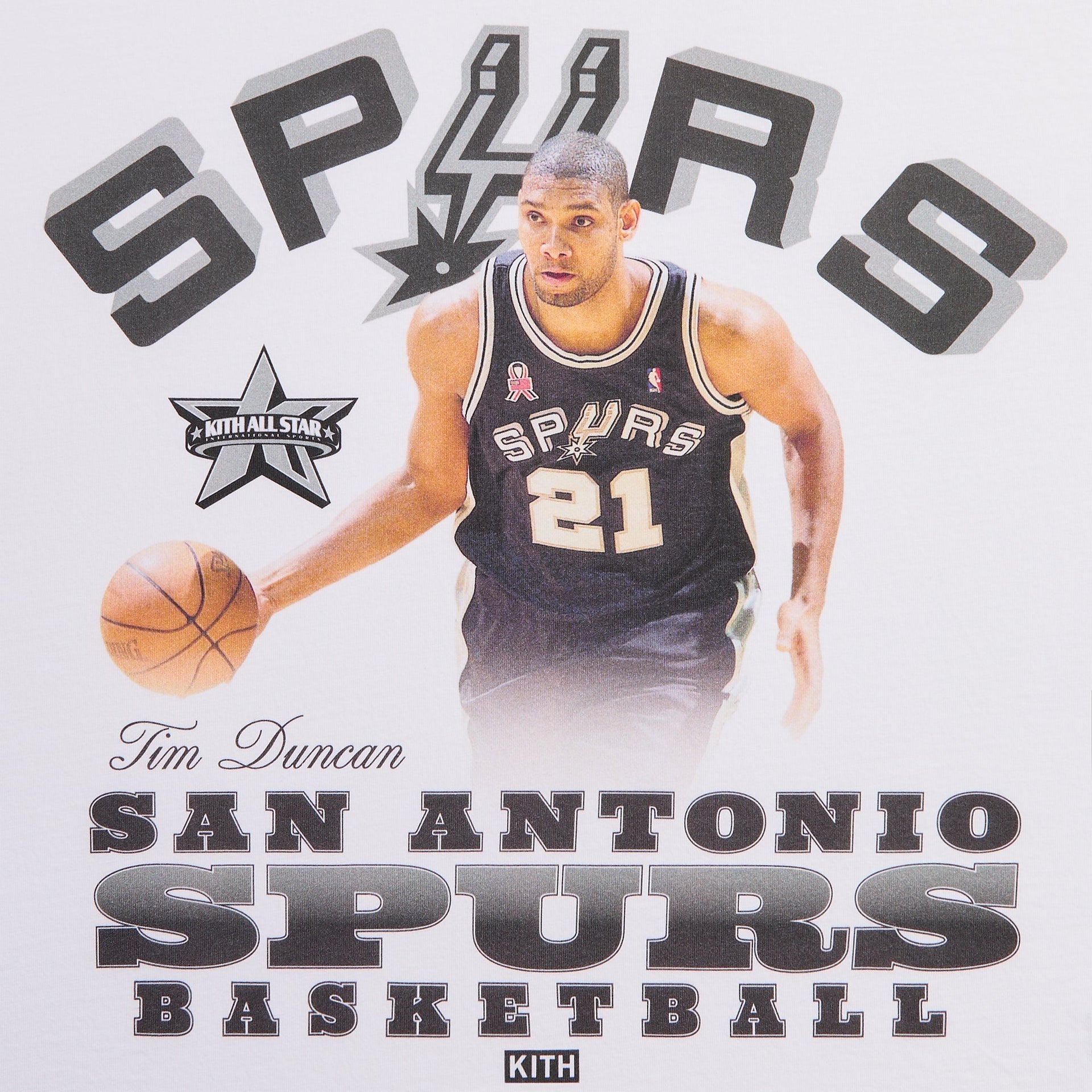 Kith for NBA All-Star San Antonio Spurs Tim Duncan Vintage Tee - White - PH